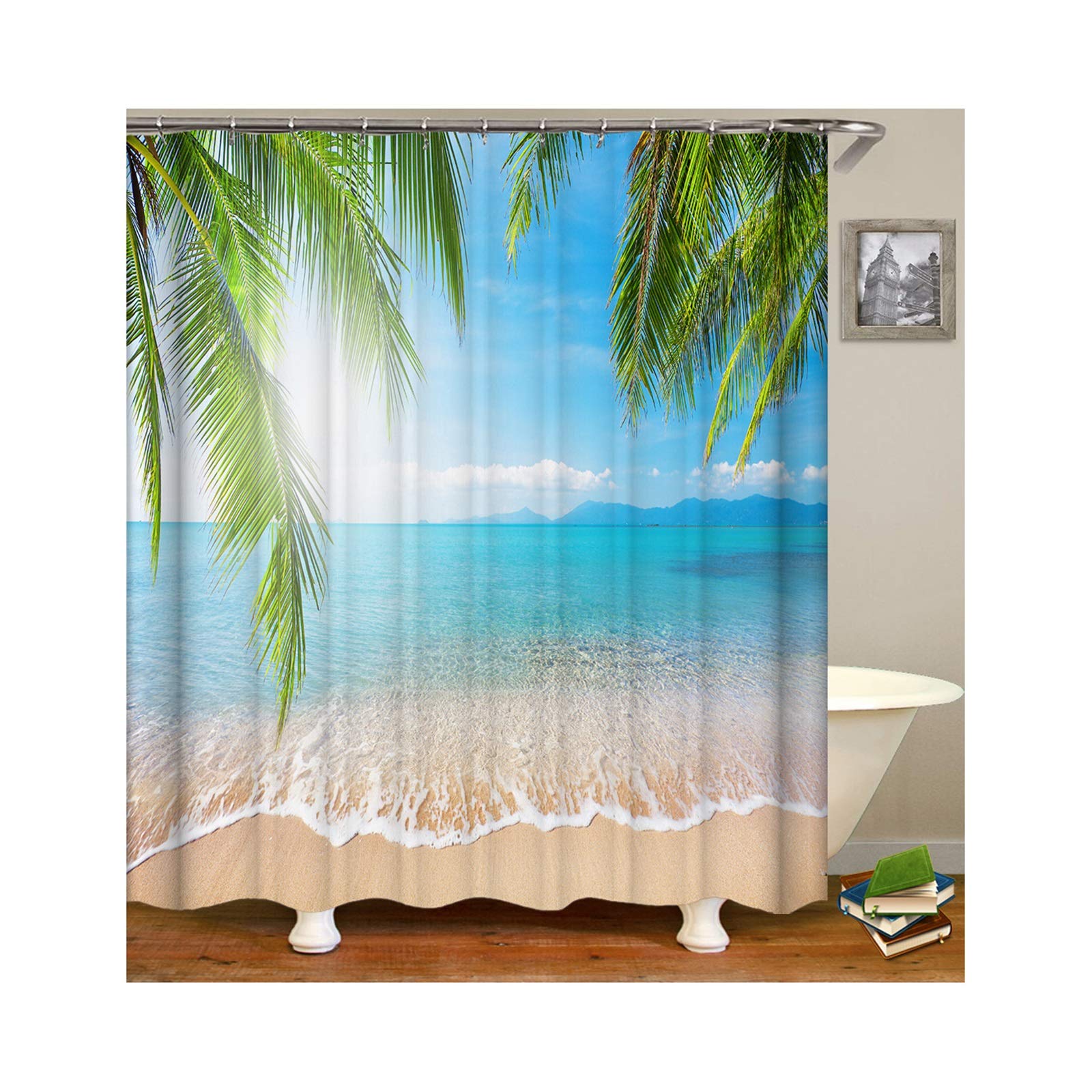 Rideau de douche anti moisissure 150x200 imperméable et résistant pour baignoire propre