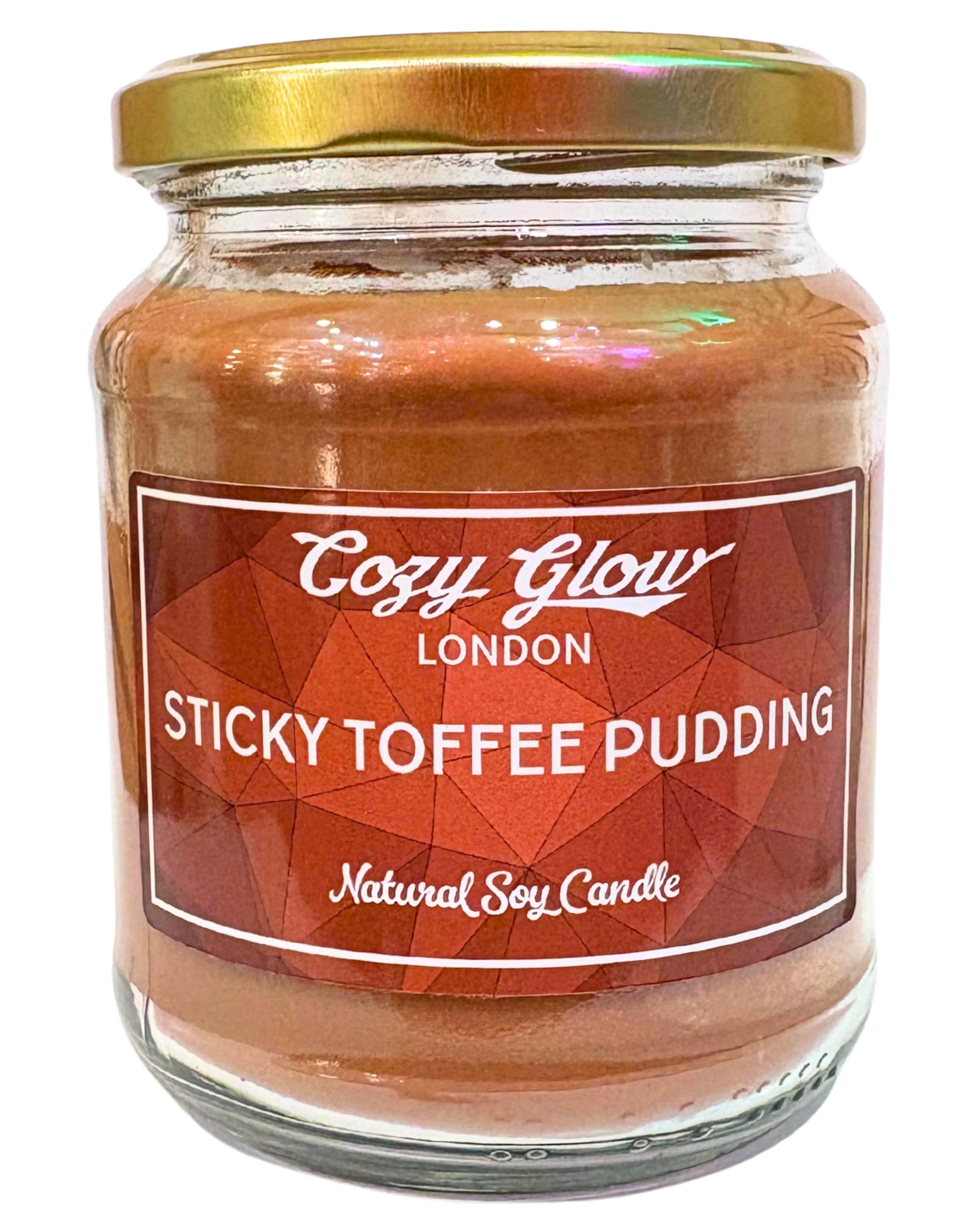 Cozy Glow Sticky Toffee Pudding Soy Candle | Sweet Caramel Dessert Scent | Long Burning up to 80+ Hours | Hand Made in UK