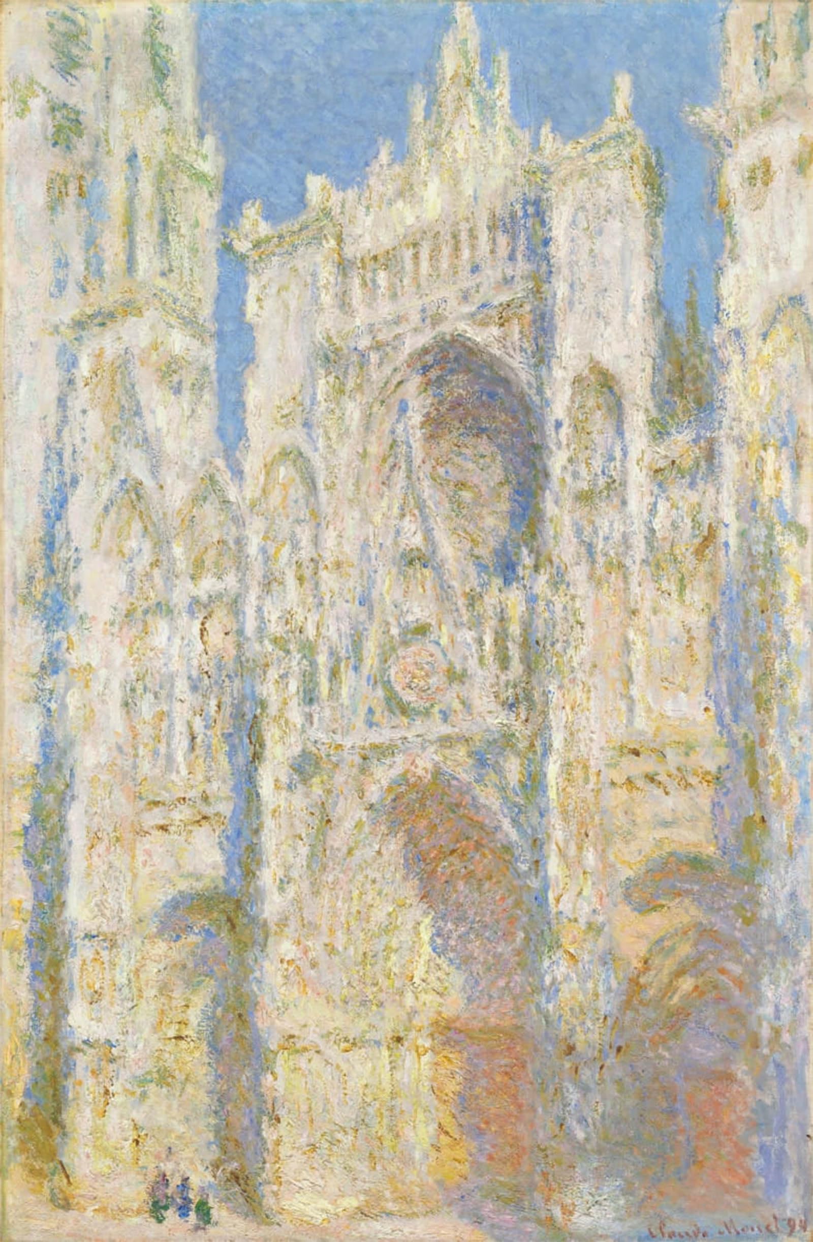 SERENDIPITP Aesthetic Poster Photo Wall Print Retro Picture Rouen Cathedral West Façade Sunlight by Claude Monet Modern Wall Artwork for Home Decor 60x90cm