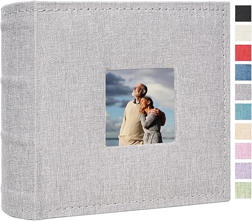 Miniatura 56 de Álbum de fotos de 8 x 10 pulgadas, paquete de 2 libros de fotos de lino, álbum de 26 páginas con capacidad para 52 fotos, carpeta de presentación