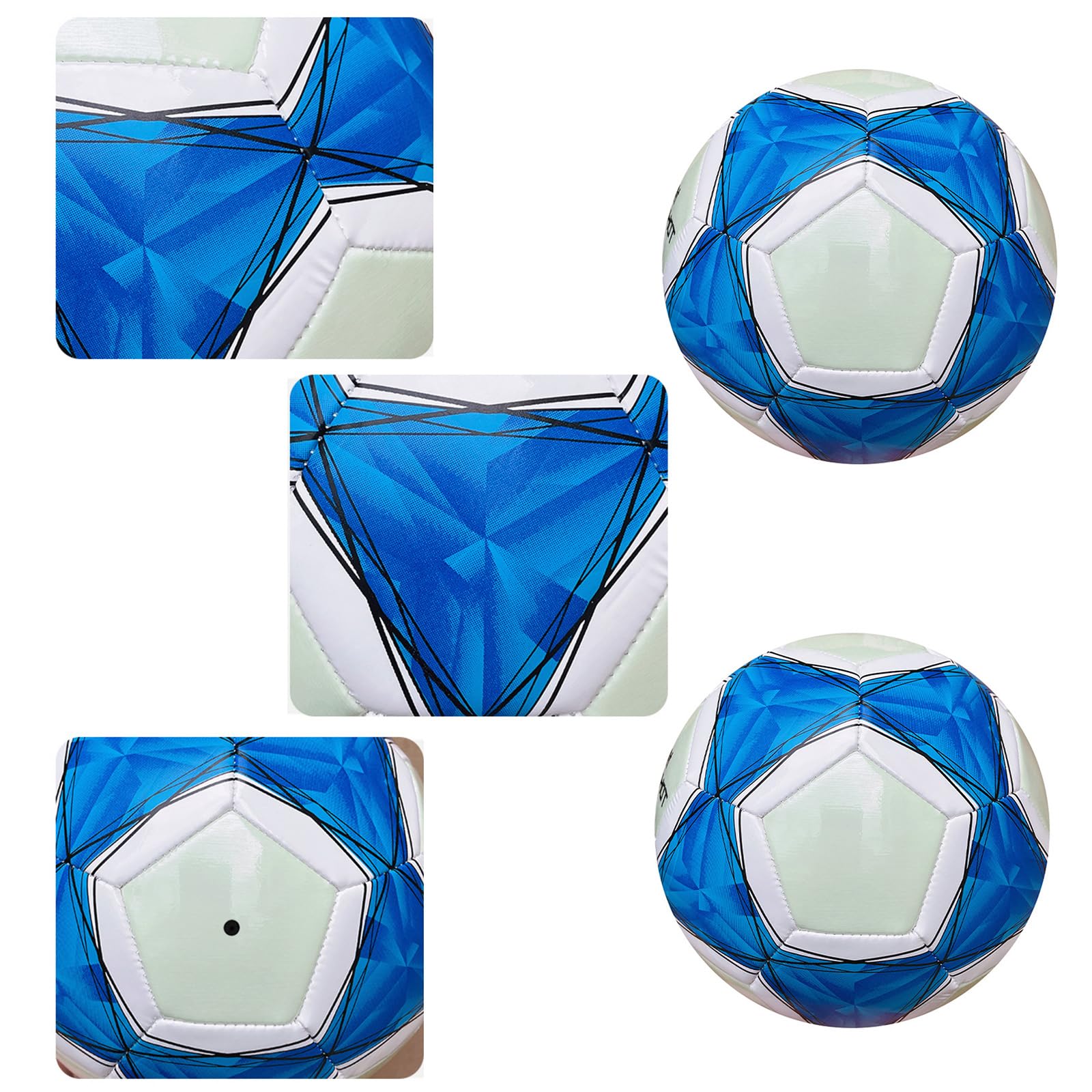 Pallone da calcio fluorescente al buio, con luci LED, riflettenti, misura 4, 5, per calcio luminoso