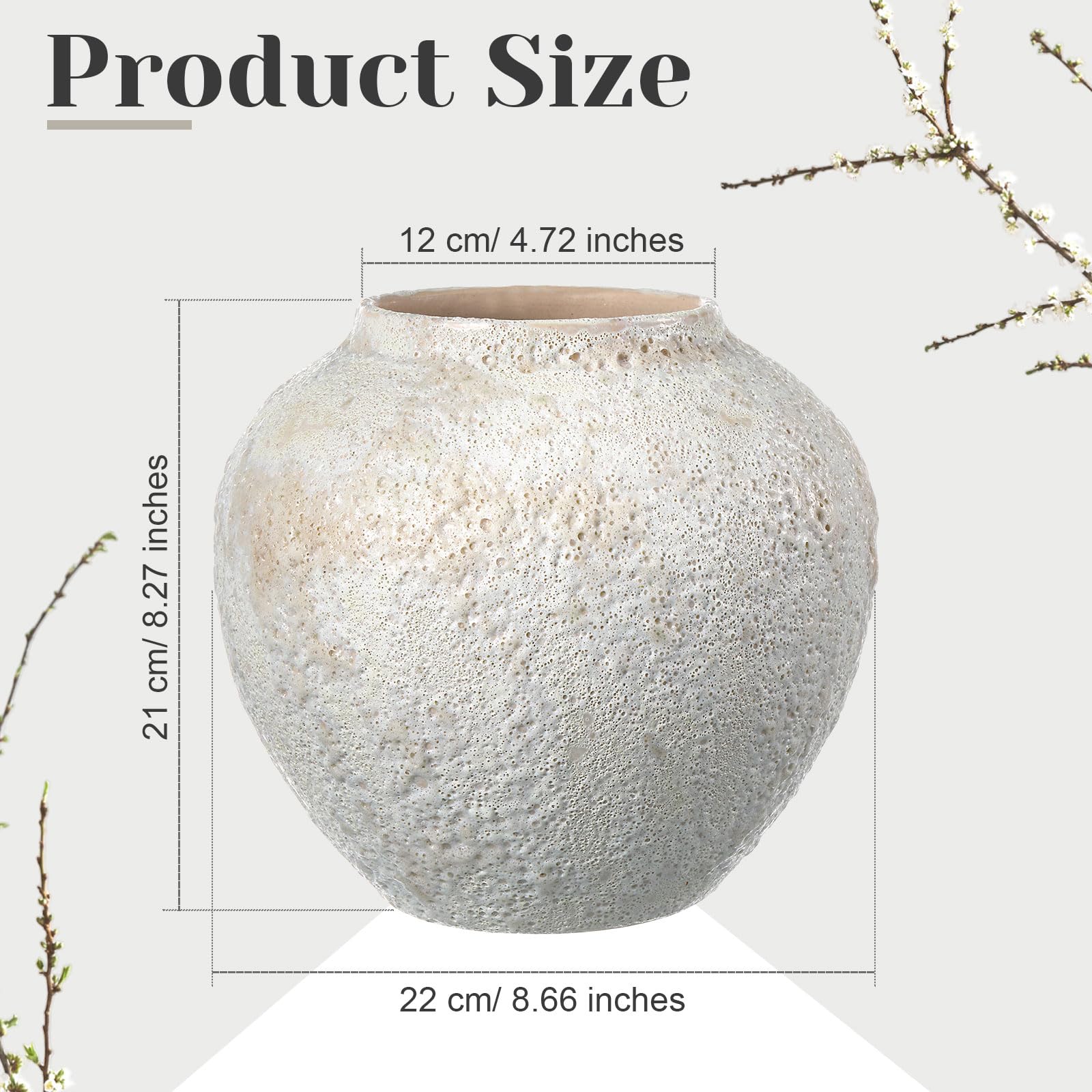 Amazon.co.jp: Mimorou ホワイトセラミック花瓶 装飾花瓶 21.04cm x