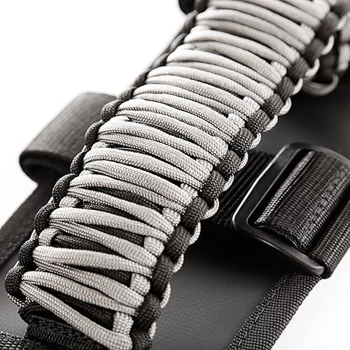 Miniatura 3 de Rugged Ridge 13505.30 Paracord - asa de cable de paracaídas (2 unidades), color negro, Roll Bar Mount, GrisNegro