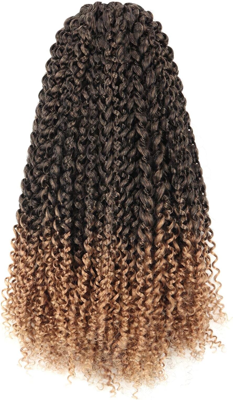 TOYOTRESS Passion Twist Hair - 18 Inch 6packs Ombre Blonde Water Wave Crochet Braids Synthetic Braiding Hair Extensions (18 Inch 6Packs, T27)