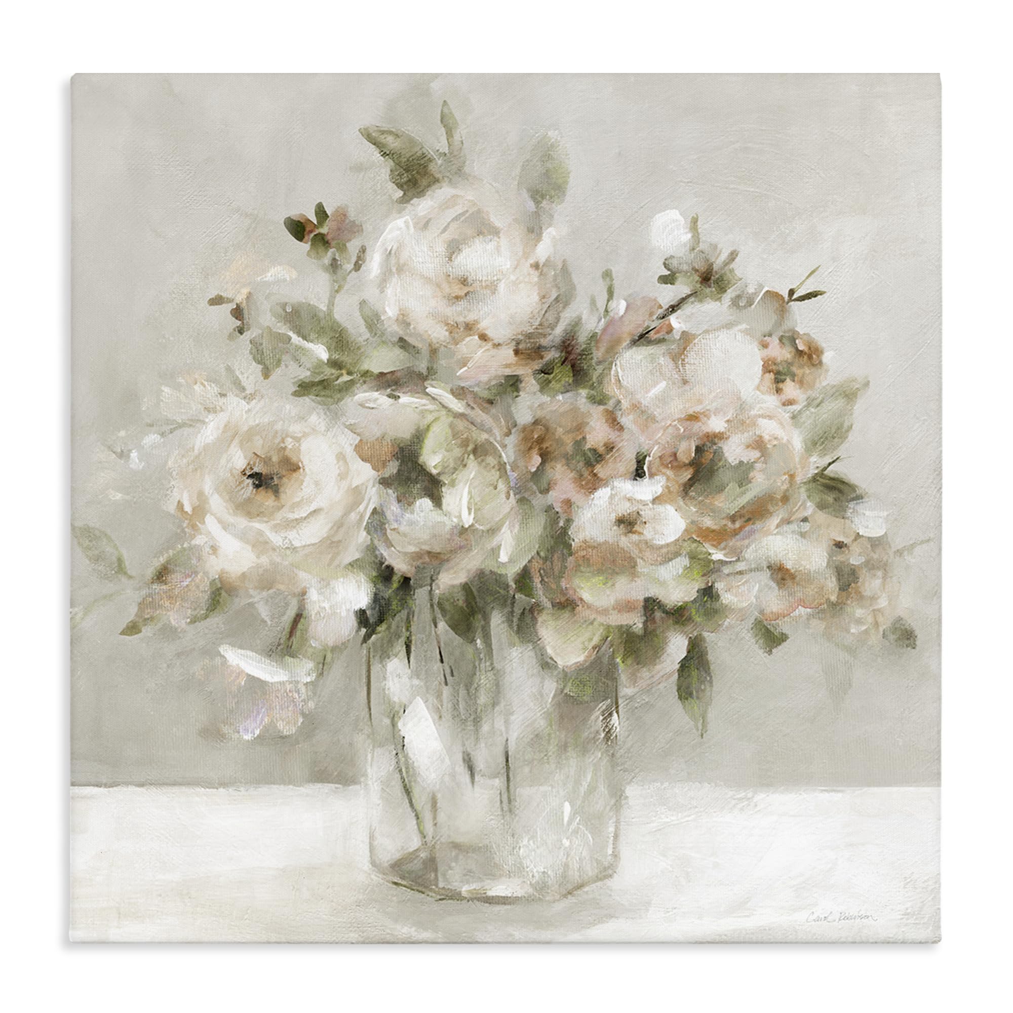Stupell Industries Unframed Soft Neutral Floral Still Life, 24 X 24 Inch Canvas Wall Art