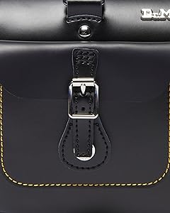 Amazon.com: Dr. Martens Leather Top Handle Bag, Black Kiev+Black