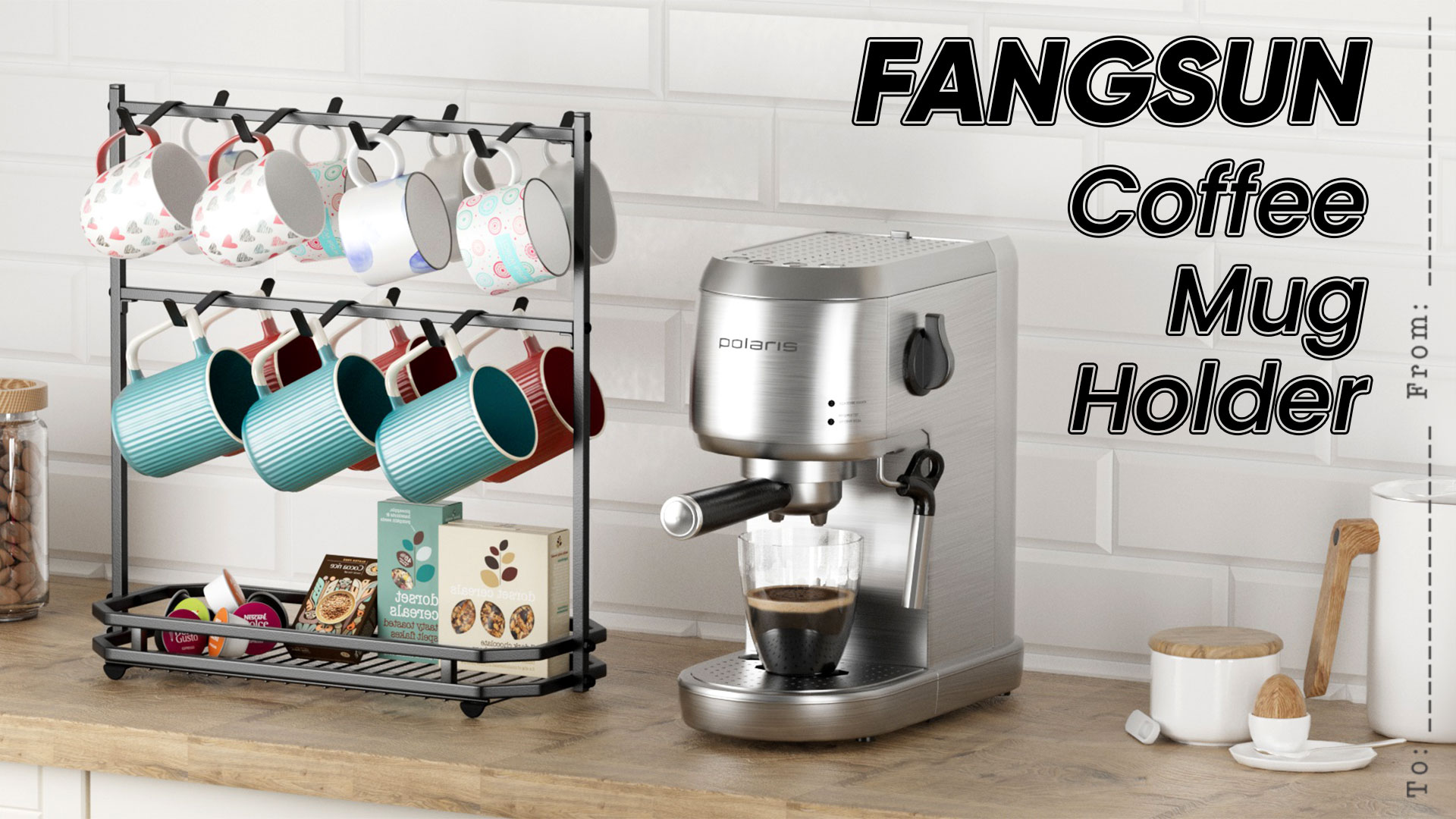 Amazon.com - FANGSUN Large Coffee Mug Holder Stand Countertop