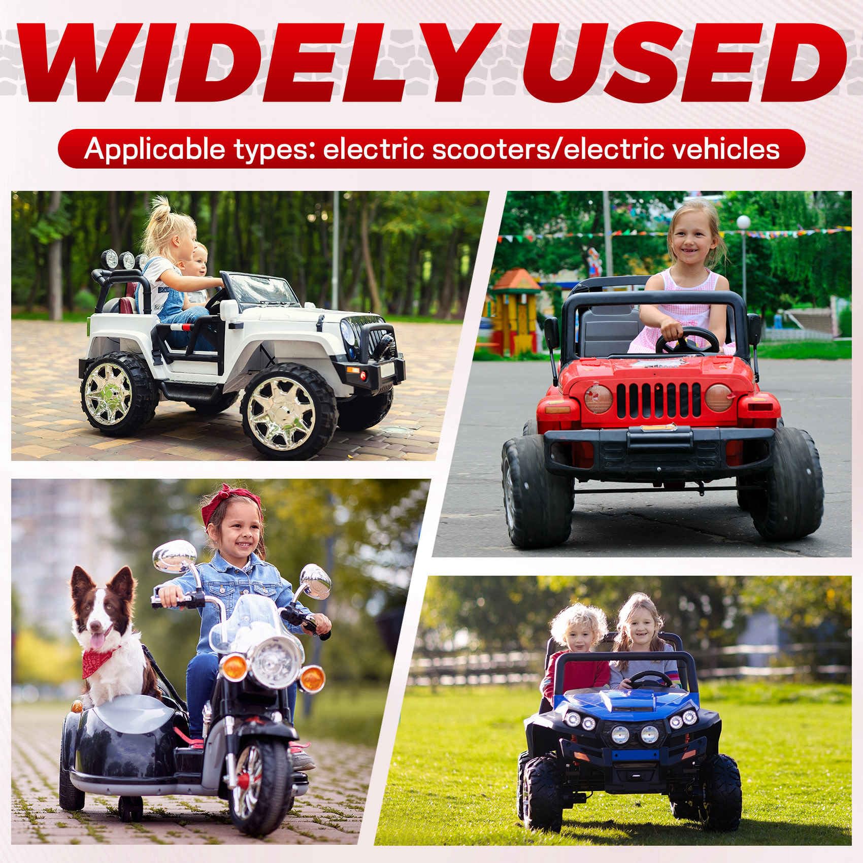 Pneumatici Gonfiabili per Auto Elettriche per Bambini, Ruote in Gomma per Triciclo Elettrico per Bambini Pneumatici per Auto per Bambini Foro da 1,2 cm 9 Pollici