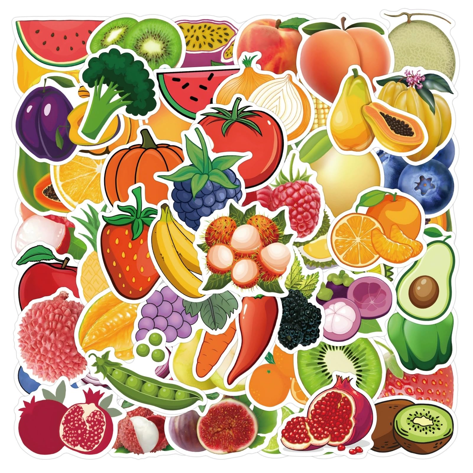 100 Pcs Cute Fruit Stickers for Water Bottle Waterproof Sticker for Laptop Skateboard Phone Car Decals for Teens Adults for Party Favors Supplies Decor (Fruit Stickers)