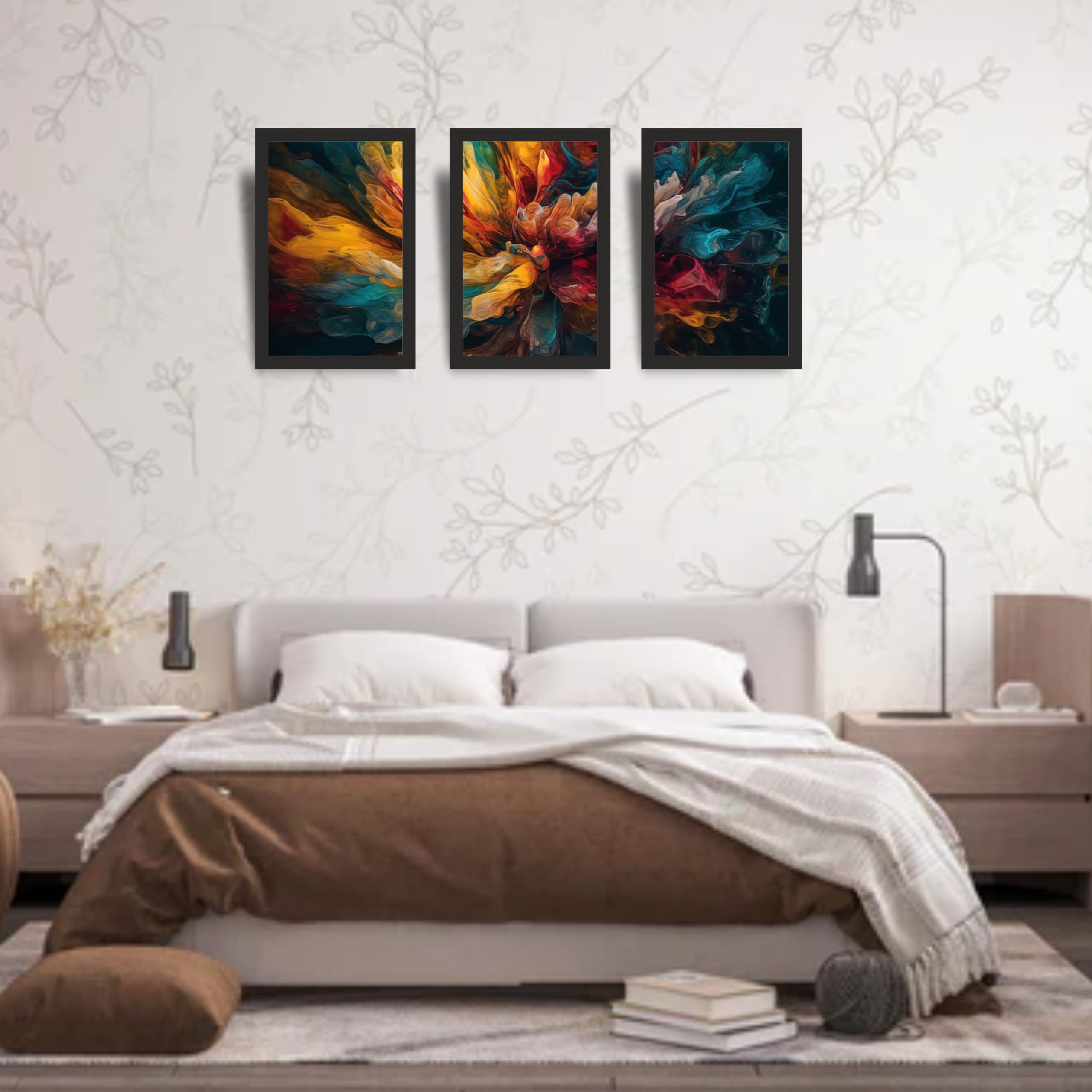 Vivid Flow Abstract Wall Art Set of 3