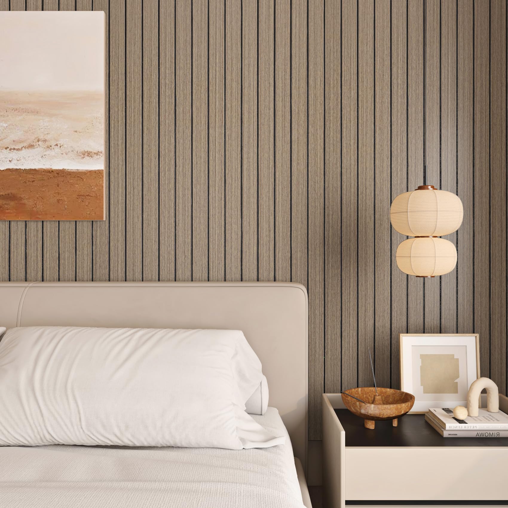 ReWallpaper 60CMx5M Rivestimento Parete Legno Adesivo 3d Carta Adesiva per Pareti Cucina Soggiorno Spesso Pannelli Legno Insonorizzato Murali Adesivi in Rotolo Decorativo Parete Sala Musica Marrone