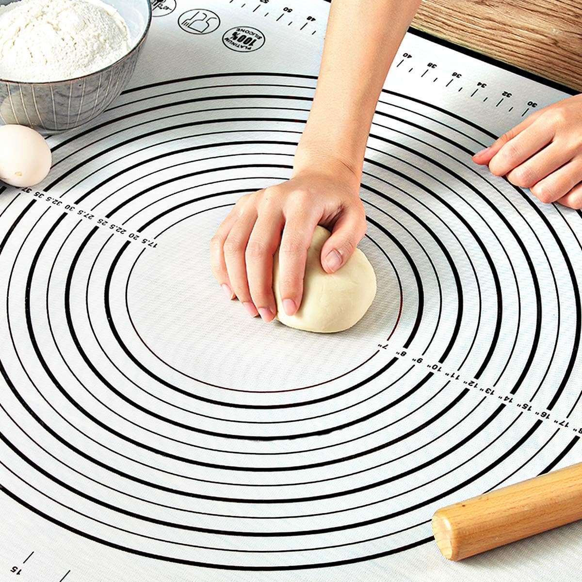 Pastry Mat for Rolling Dough, WeGuard 20“x16” Silicone