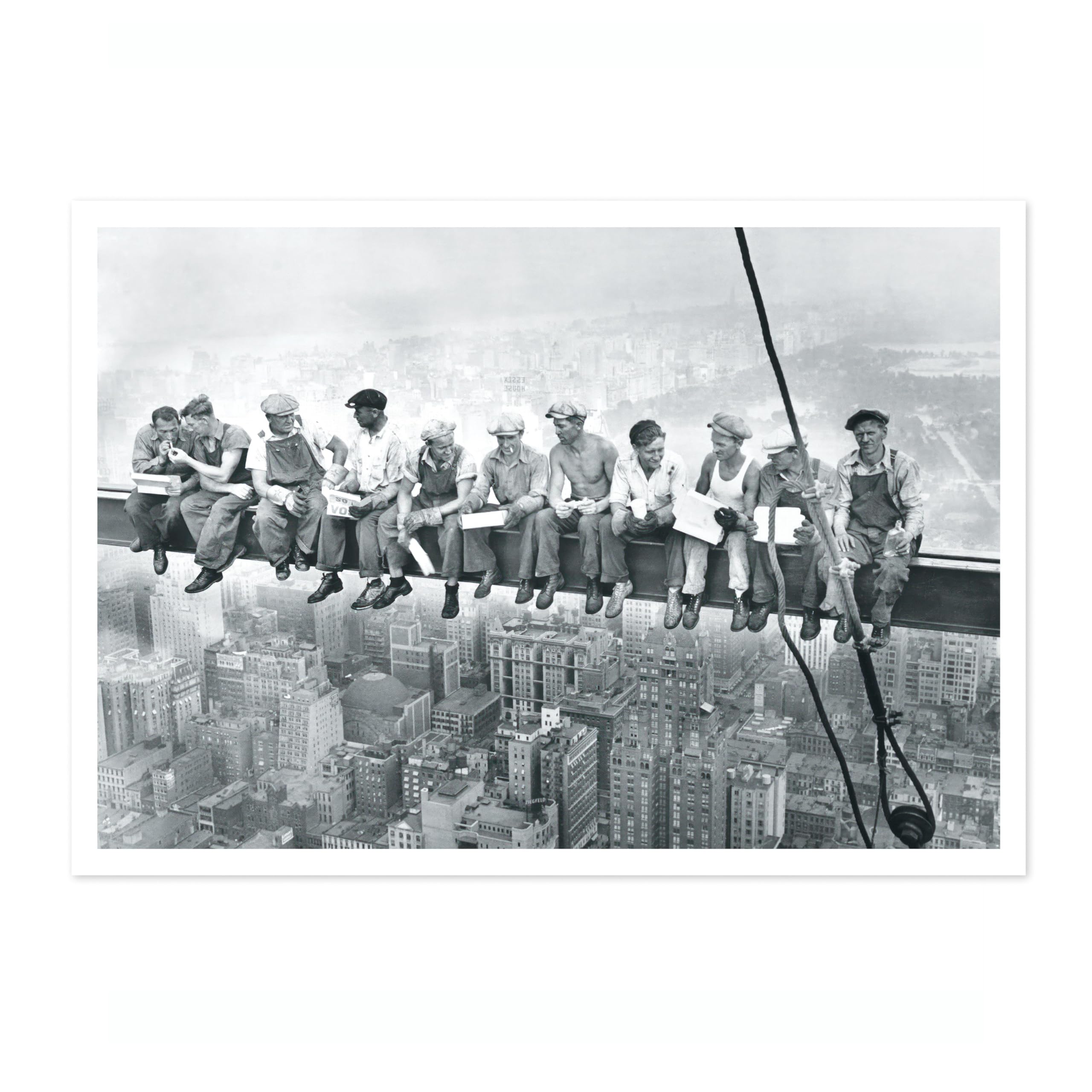 Lunch Atop A Skyscraper Poster Black & White Vintage Photography Print Minimalist Modern Interior Decoration, Archival Matte, A1 (Print Only) - 84.1x59.4cm