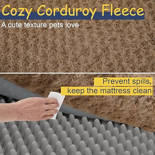 Miniatura 20 de Cama ortopédica para perros de tamaño grande y mediano, cama grande de espuma viscoelástica lavable, sofá mediano para mascotas con funda extraíble,