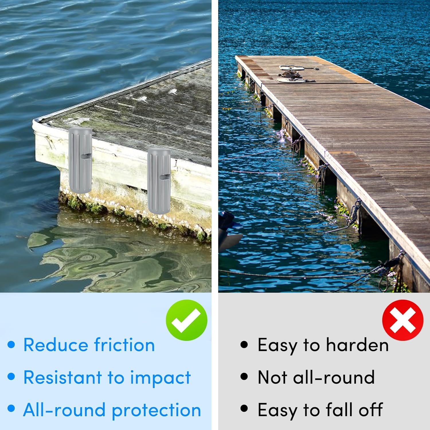 ORLANG Dock Bumper Fender, Inflatable Dock Protection for Edging, Marine Dock Fender Bumper with Stainless Steel Mounting Hardware - Multiple Colors