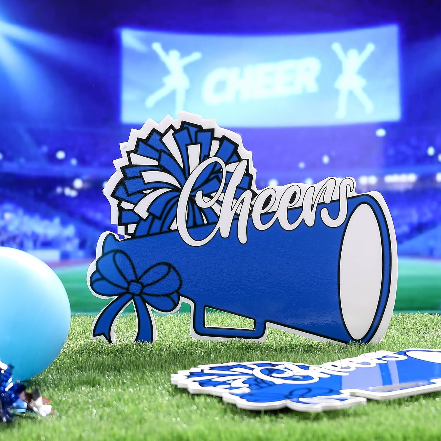 Vicenpal Megaphone Shaped Cheers Signs with Handle, 15.75 x 12.6 Inches, DIY Personalized Pom Pom Foam Board Decor for Cheerleader Gifts, Locker Room, Cheer Party Supplies image 4