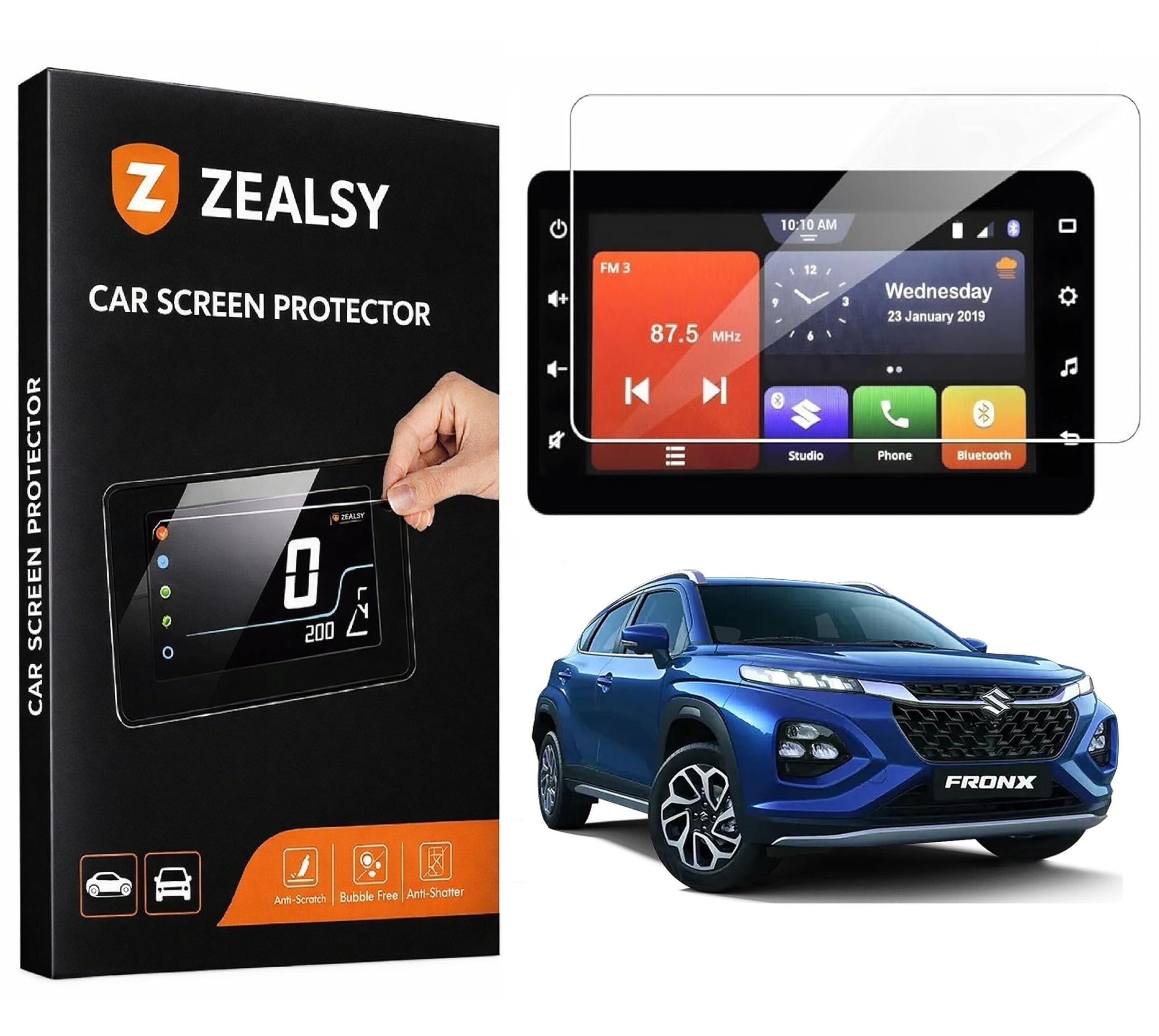 Screen Guard Protector For MARUTI SUZUKI FRONX Delta Delta plus Zeta 7 Inch Infotainment System Touch Accessories (Fronx, 7 Inch)-image-24