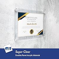 Vista 3 de Plotter Paper Direct Marco de pared acrílico transparente de 5 x 7 pulgadas con separadores de aluminio anodizado negro de 3/4 x 1 pulgada para arte