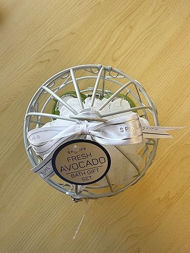 Miniatura 4 de SpaLife Juego de regalo de 4 piezas de aguacate para baño y ducha en jaula de pájaros, gel de baño, jabón de manos, crema de manos y esponja para el