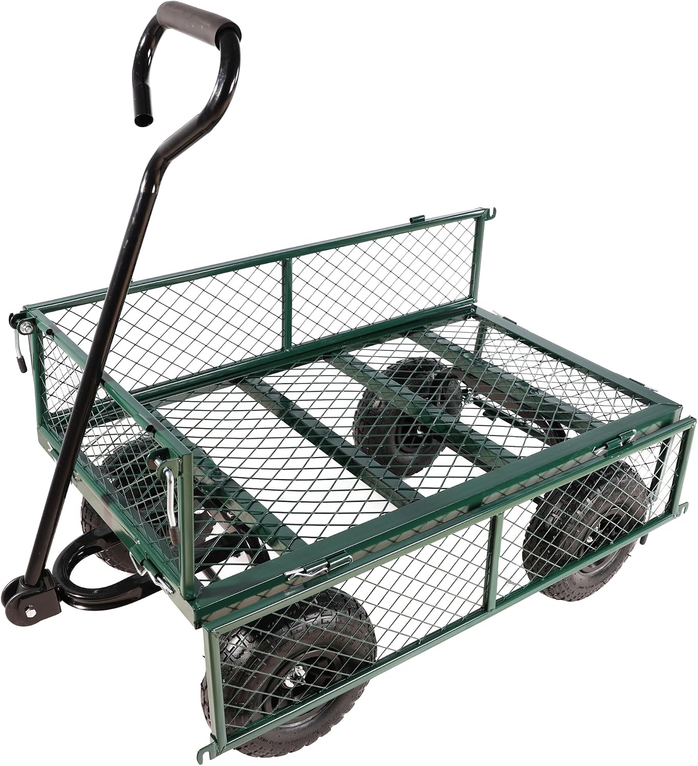 Steel Heavy-Duty Net Car with Detachable Double-Deck Four-Wheeled Trailer
