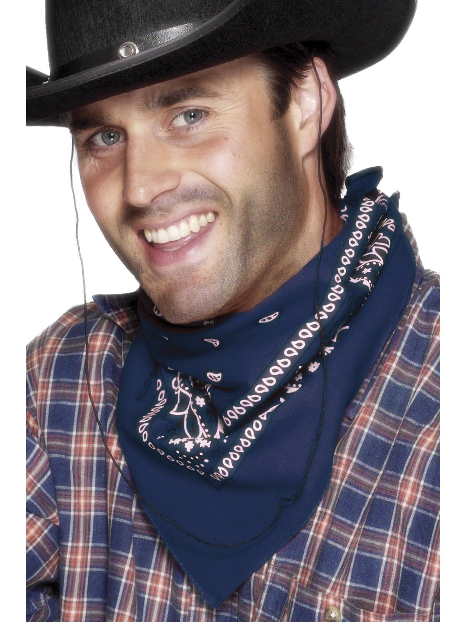 Smiffys Unisex Blue Smiffy's Western Bandana, Neckerchief, Cowboys And Indians Fancy Dress, Cowboy & Indian, Cowgirl & Indian, One Size,