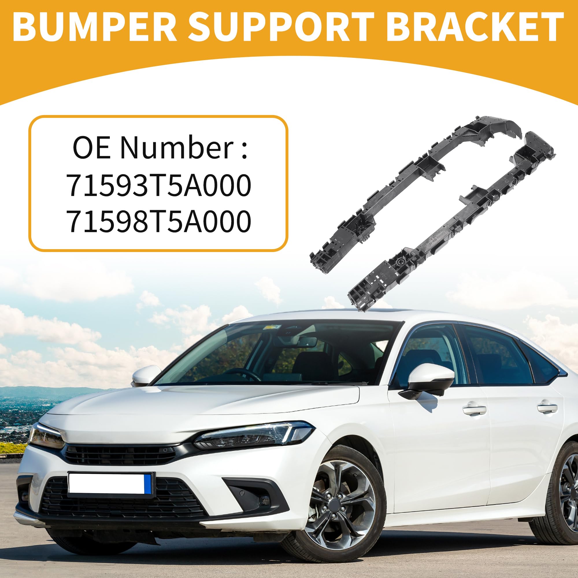 Xuming A Pair Front Bumper Bracket /Front Bumper Side Spacer Bracket Holder For HONDA FIT JAZZ GK5 2015 2016 2017 71198-T5A-000 71193-T5A-000