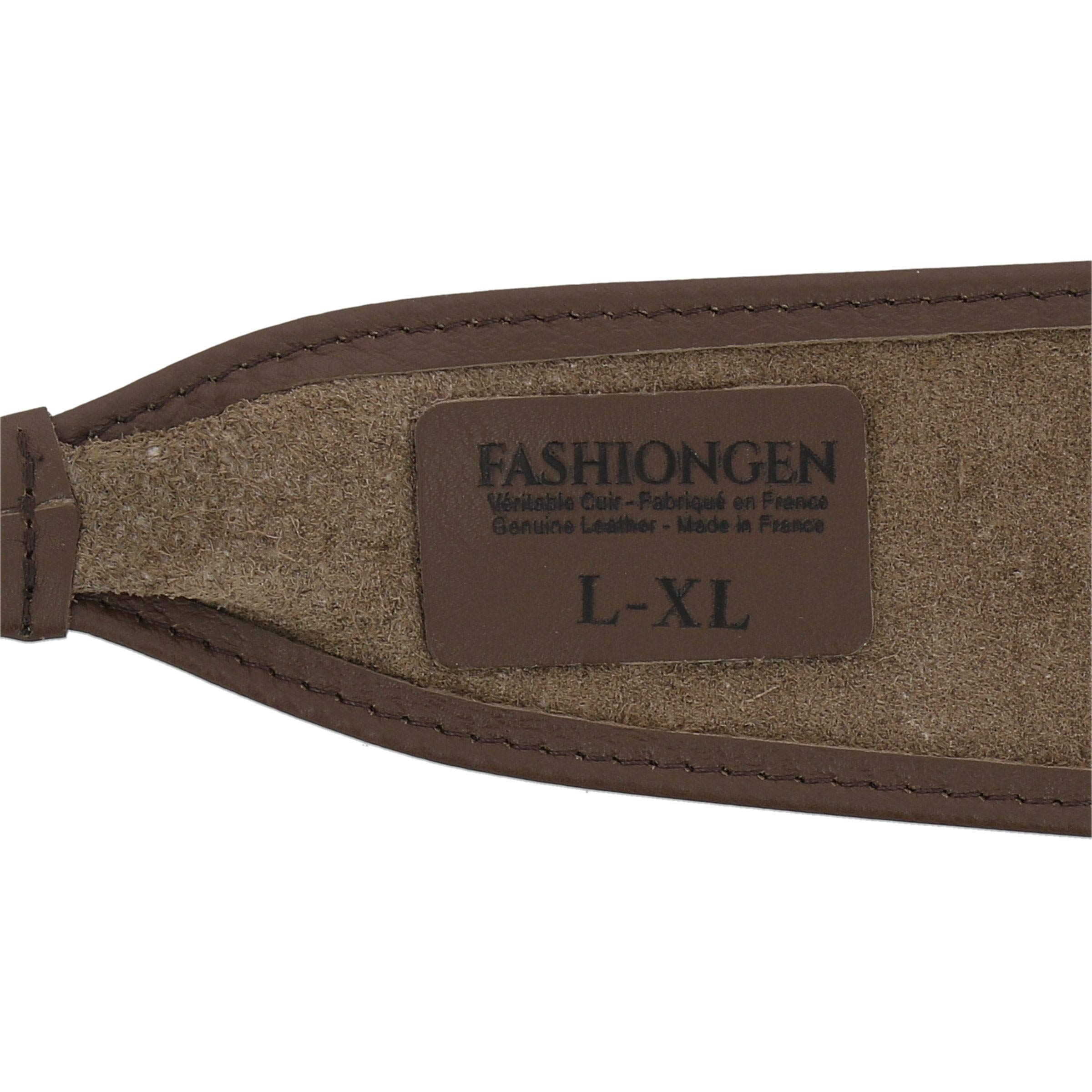 FASHIONGEN - Cinturón Obi de cuero, Cuero Vacuno Plena Flor, para las mujeres, cinturón de vestido, CASSIANE