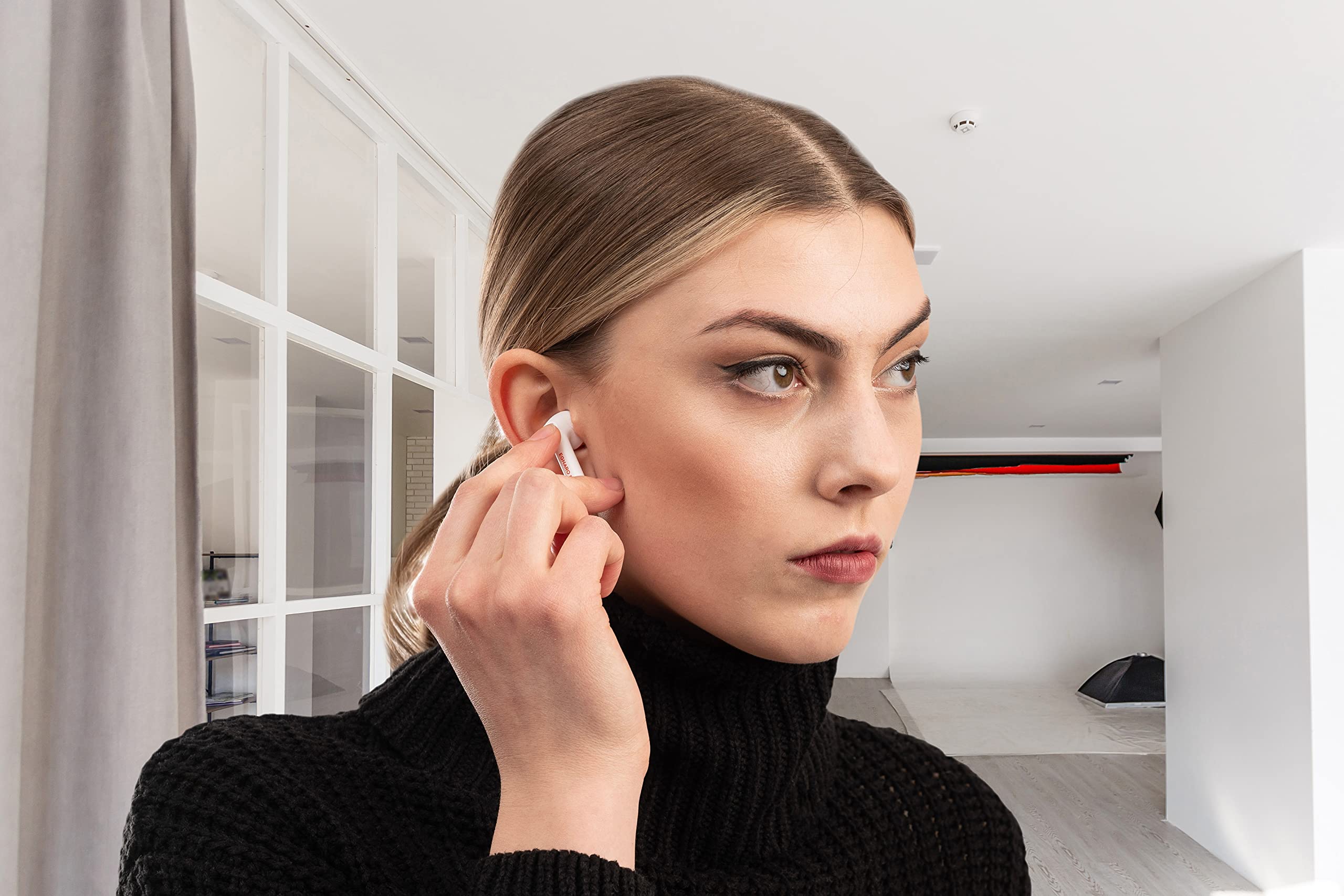 Prawdziwe bezprzewodowe słuchawki stereo EGNARO ES3, słuchawki Bluetooth 5.1, sterowanie dotykowe z mikrofonem, kolor biały
