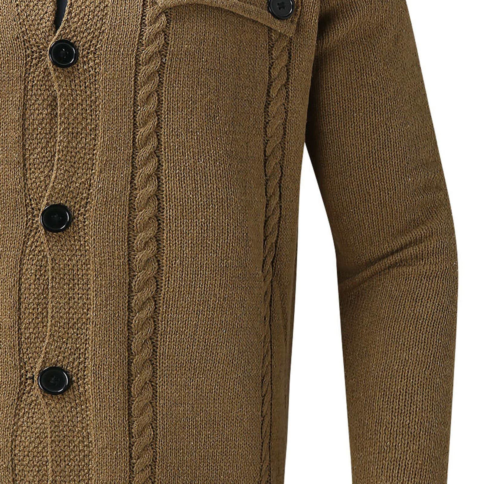 Hommes classique couleur unie col rabattu Cardigan pull simple boutonnage tricots pull manteau chemisier avec poche Veste De Sans Manches Homme