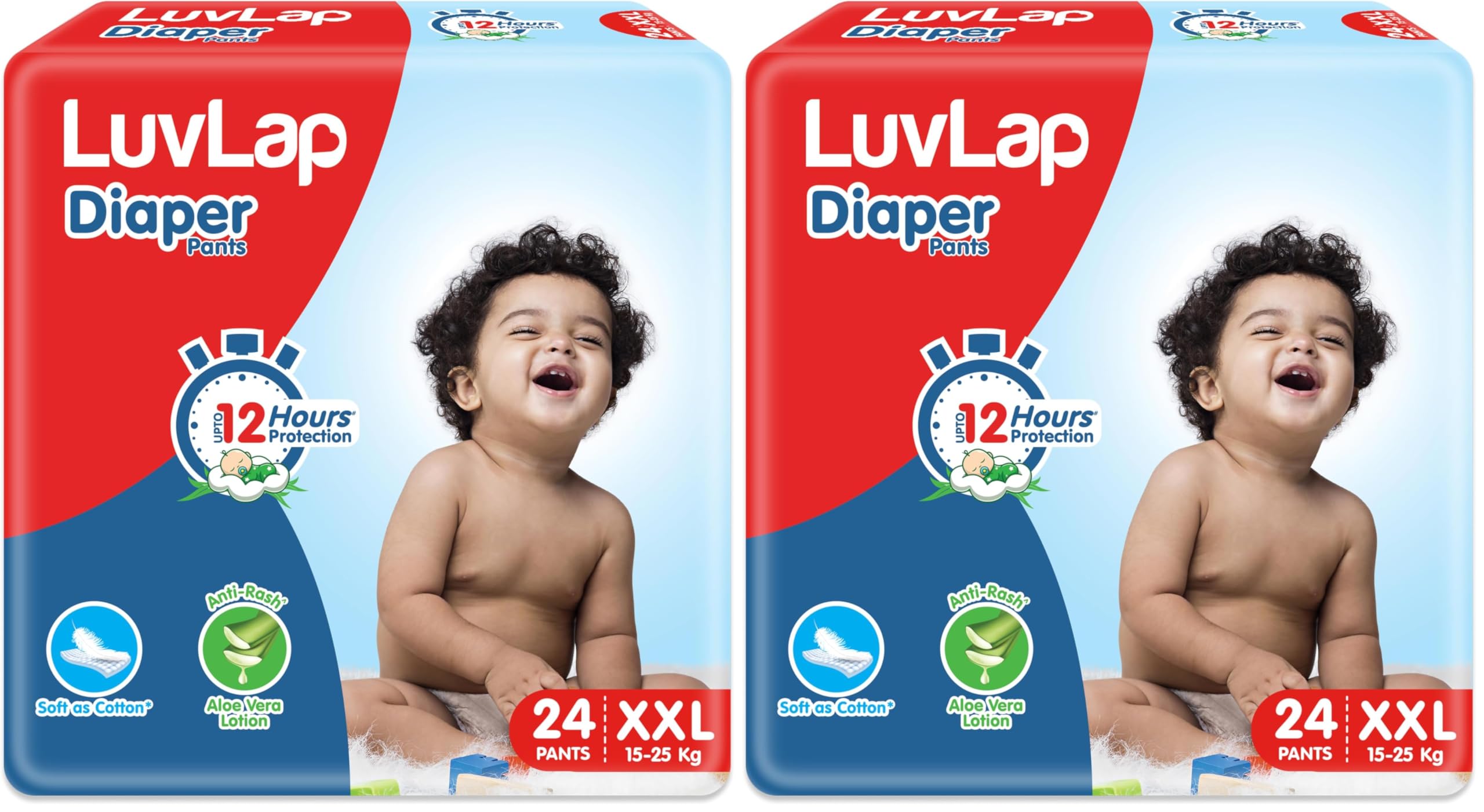 LuvLap Diaper Pants XXL, 15-25kg, 24 Count, Baby Diaper Pants, with Aloe Vera Lotion for Rash Protection, upto 12 Hour protection (Pack of 2)-image-34