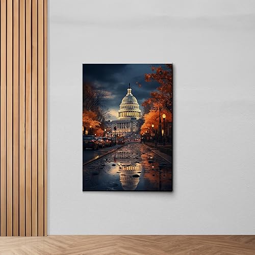 Canvas Wall Art, United States map print, USA map with states names, gift, office art, home decor, Apartment Decor, dial, compass, atlas