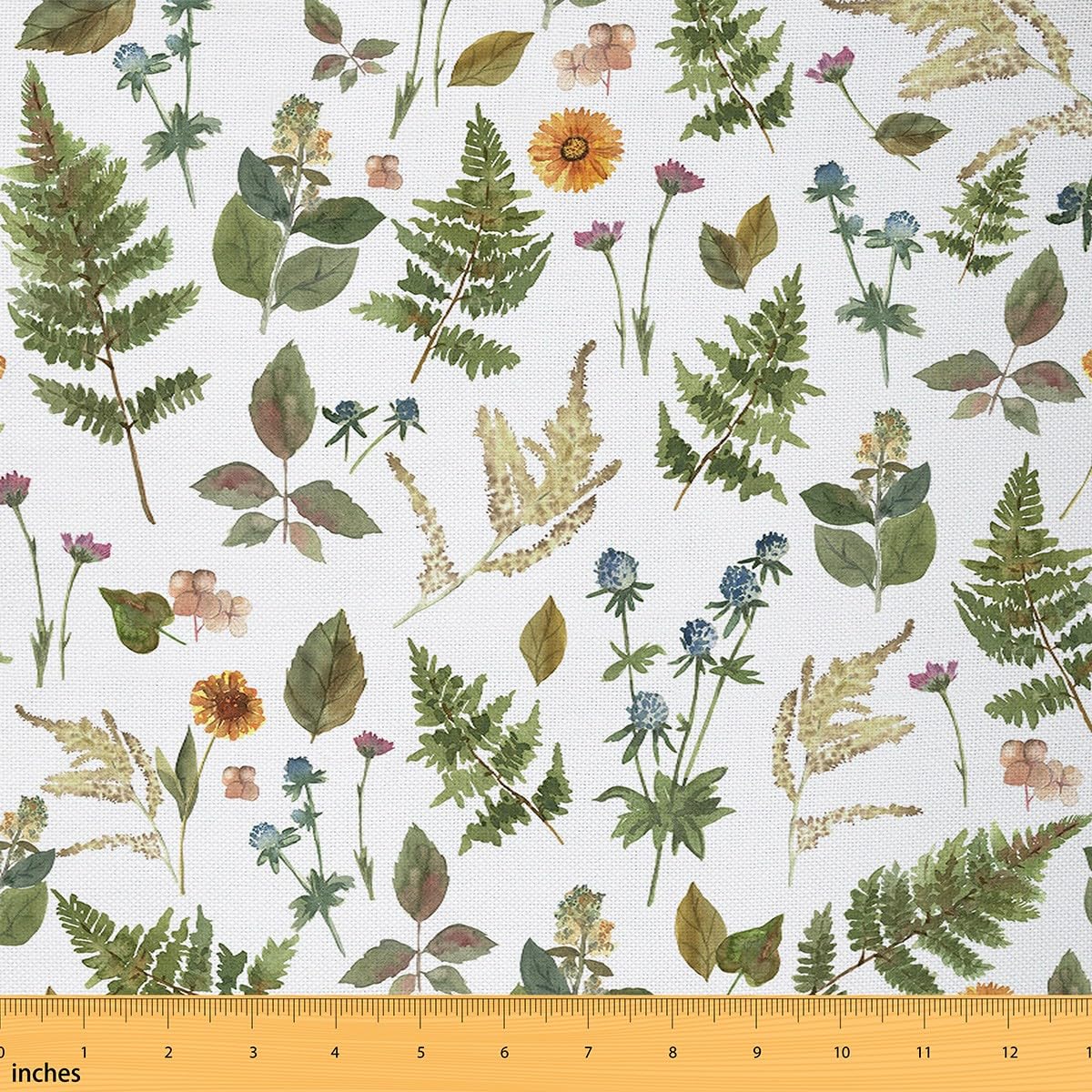 Flower Plants Fabric by The Yard for Women Men Adult Kids Botanical Waterproof Outdoor Fabricy Natural Theme Upholstery Fabric for Chairs Garden Plants Reupholstery Fabric 1 Yard (L92*W150cm)