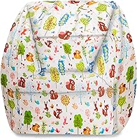 Vista 562 de Posh Creations Puf estructurado cómodo para jugar, leer y ver la televisión, Malibu Lounge, tela de lona para colorear, criaturas