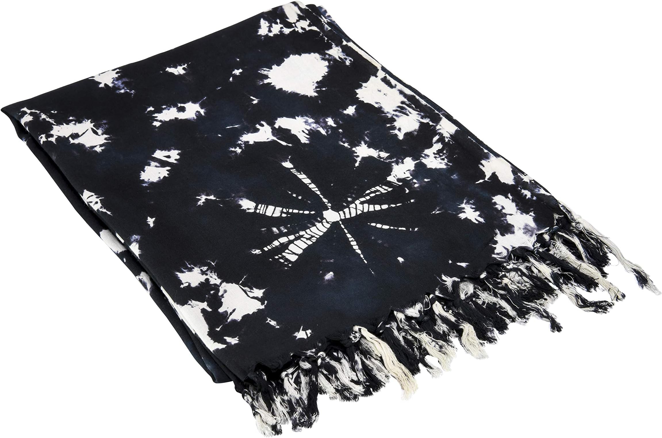 Third Eye TapestriesBlack and White Tie Dye Shawl/Sarong/Scarf (70IN by 43IN)