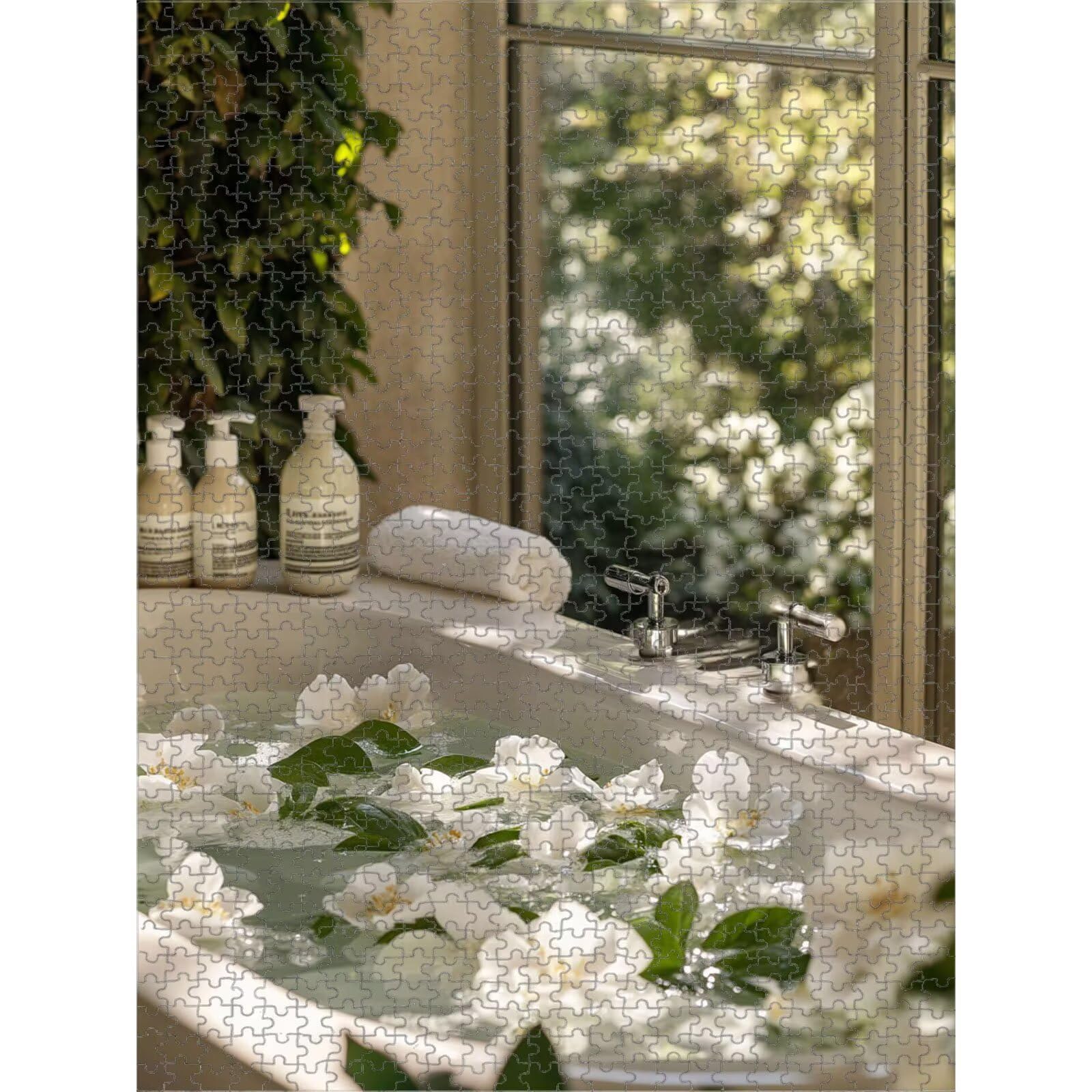 2000 Pezzi Puzzle Adulti - Fiore & Bagno - Decorazione Murale 1T#2490 | Puzzle in Legno, Tagliati con Precisione, Inchiostro dai Colori Vivaci, Hobby Statico, Decorazione per Casa, Regalo, 75x105cm