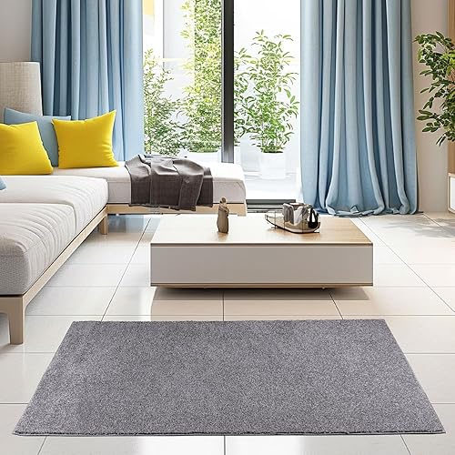 Miniatura 2 de Ambiant Colección Broadway - Alfombras de área de color liso, color gris, 20 x 40 pulgadas, semicirculares