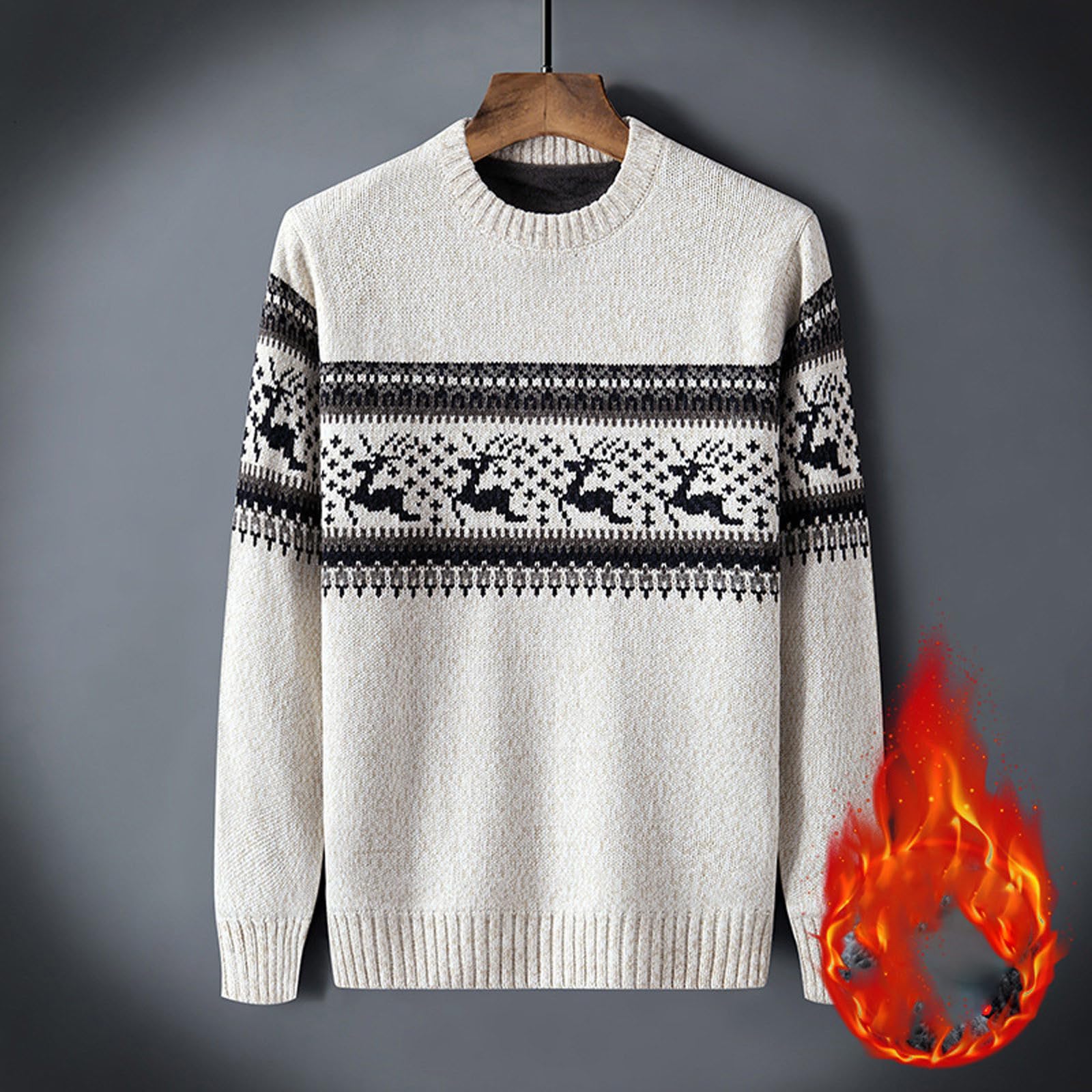 Maglione Natale Uomo, Maglia Natale Uomo Maglione Natale Divertente Pullover da Uomo con Motivo Alce Merry Christmas Sweater Ugly Maglione Natalizio Coppia Maglione Festa Natale