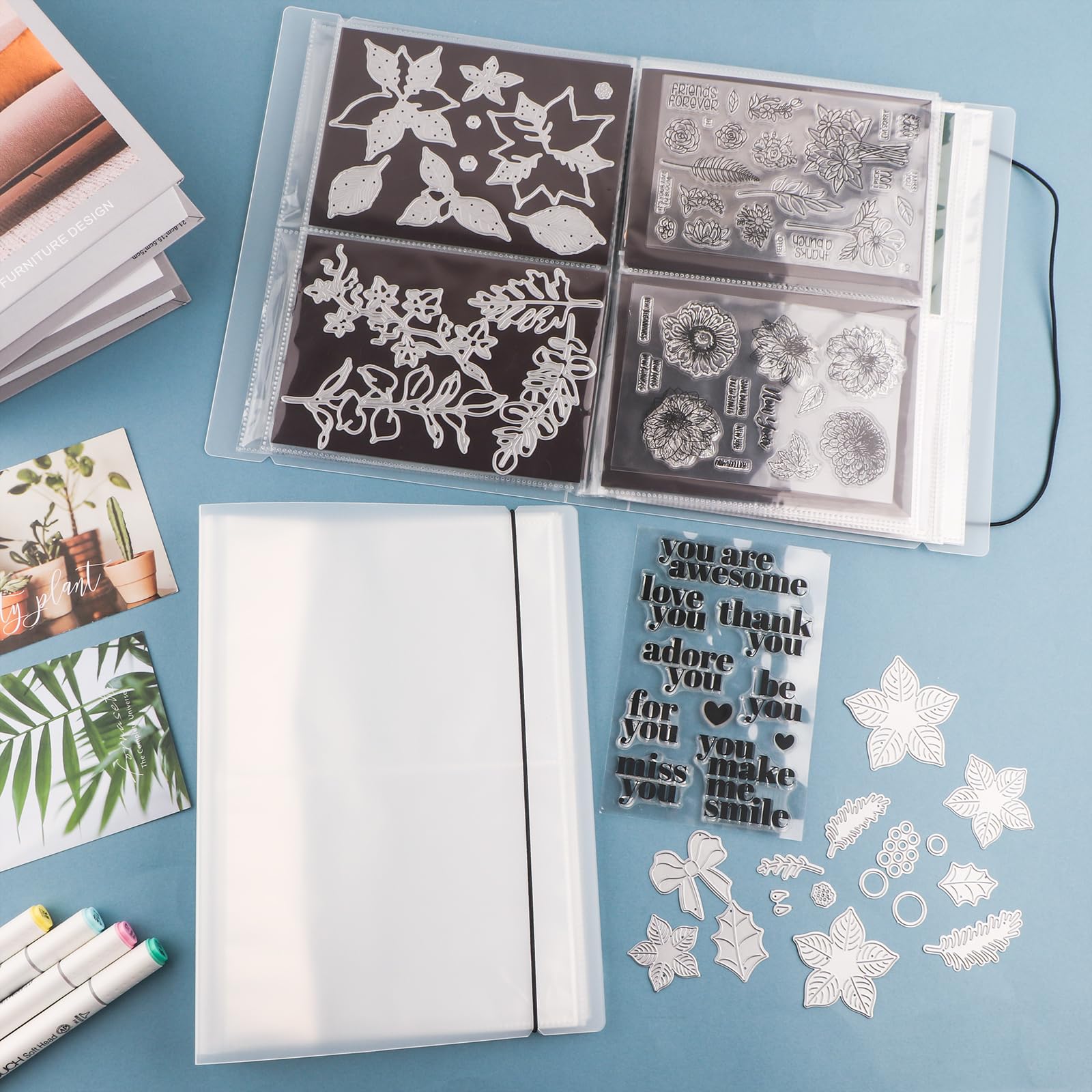 Album Portafoto E Adesivi OTCRAFT - 20 Pagine, 80 Tasche Trasparenti - Dimensioni 44,5x28x3,5 Cm - Viola