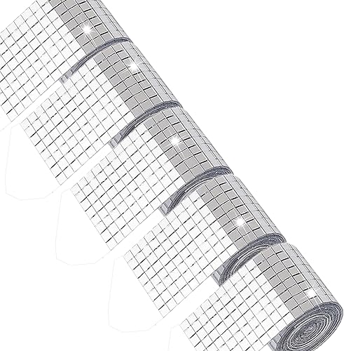 Azulejos de mosaico, 8000 unidades de azulejos de discoteca autoadhesivos de 0.197 x 0.197 in, calcomanías de mosaico de espejo cuadrado para