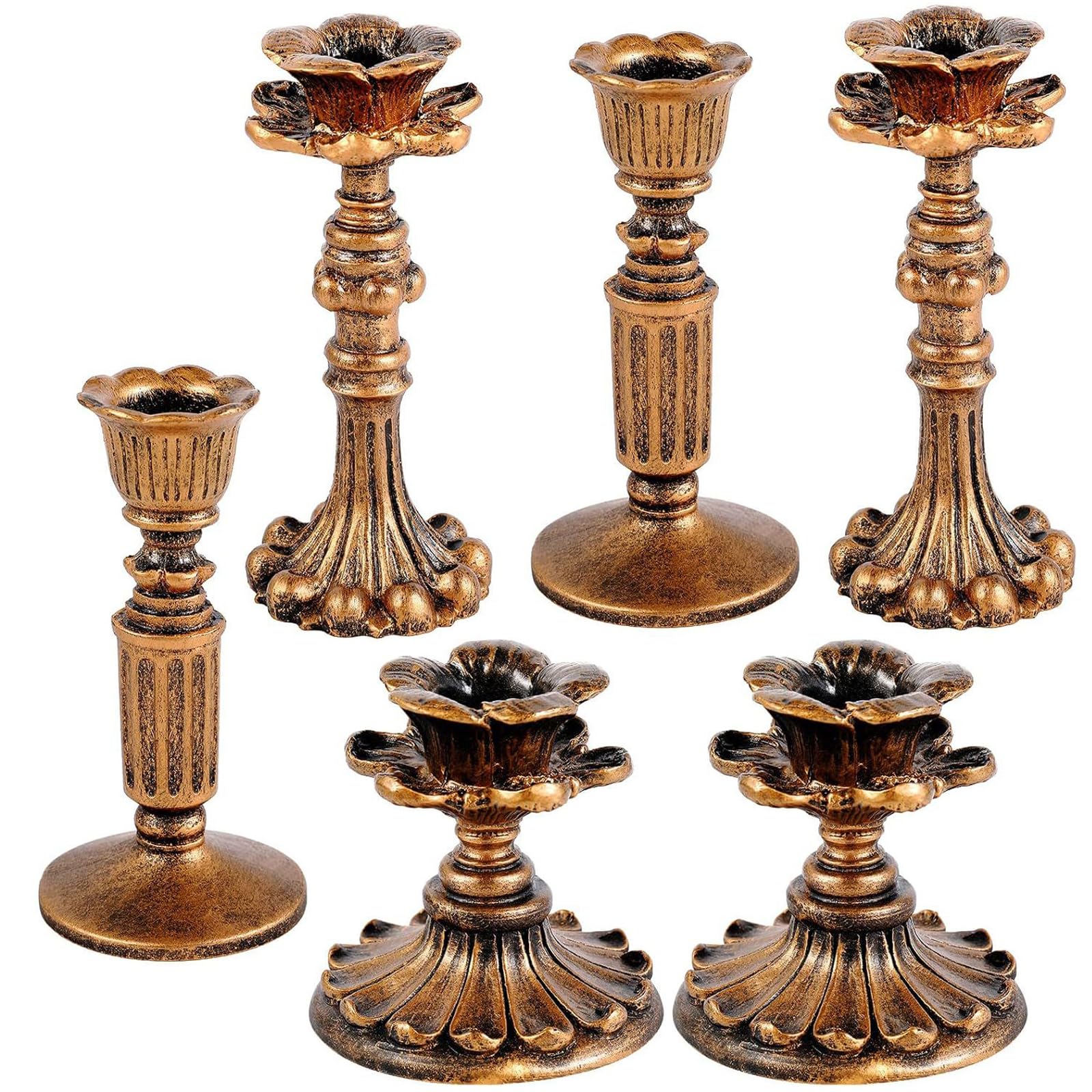 Jazuaiao Metal Taper Holders Gold Candlestick Centerpieces for Holiday Parties & Home Table Decor Decorsative Stand for Home Decors