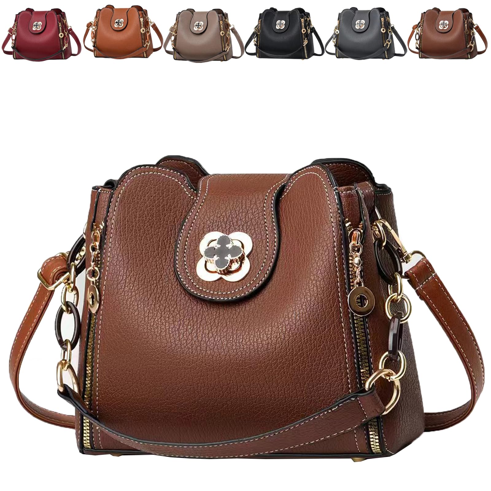 Women's Stylish Multi Pocket Shoulder Bag, Crossbody Bags for Women, Shoulder Handbags Tote Bag with Shoulders Strap