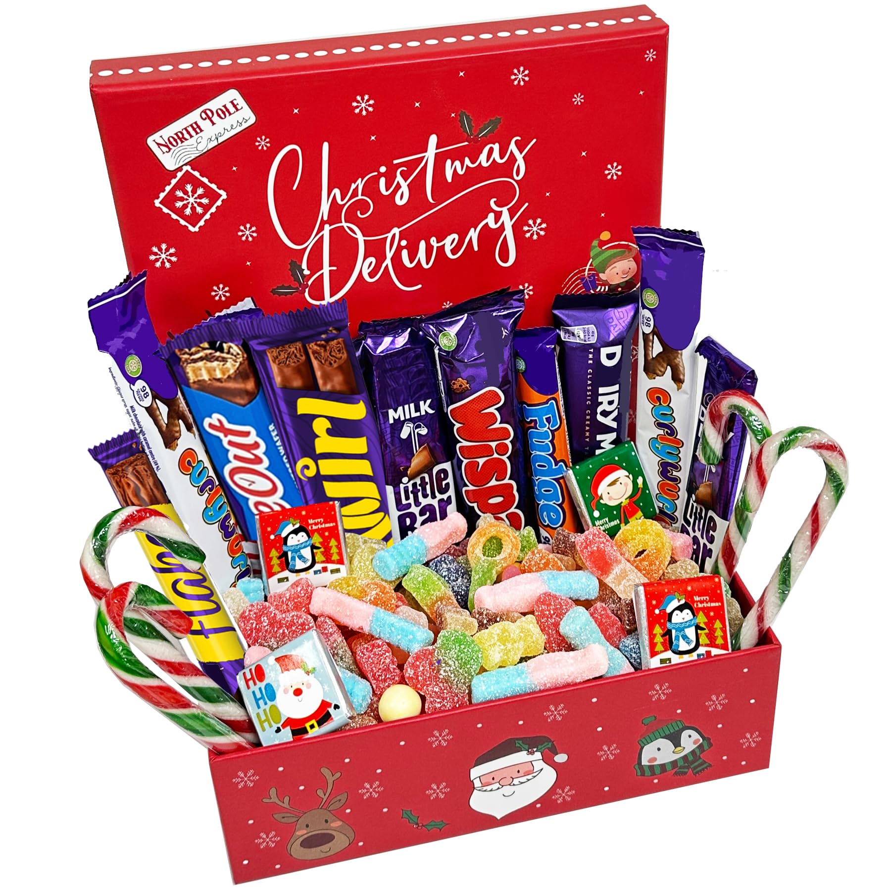 Christmas Chocolate Hamper- Xmas Gift Chocolates Box Standard Bars Presented Well in Xmas Box | Christmas Neapolitans Sweets Gifts
