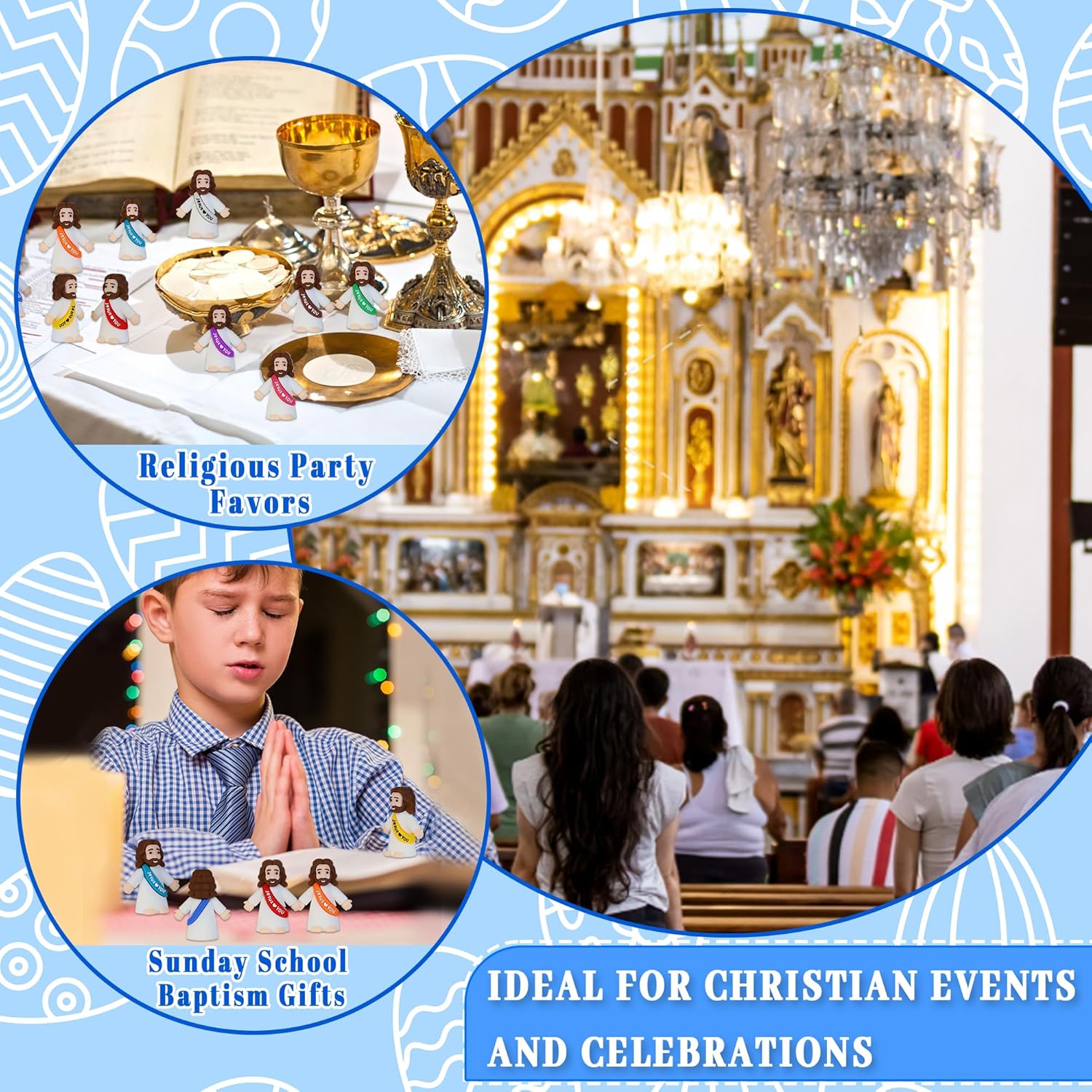 100 Pack Little Jesus Figures, Mini Jesus Figurines in Bulk Easter Jesus Loves You Tiny Christ Toys to Hide and Seek Sunday School Religious Party Favors Baby Jesu Baptism Gift for Easter Egg Stuffers - Image 4