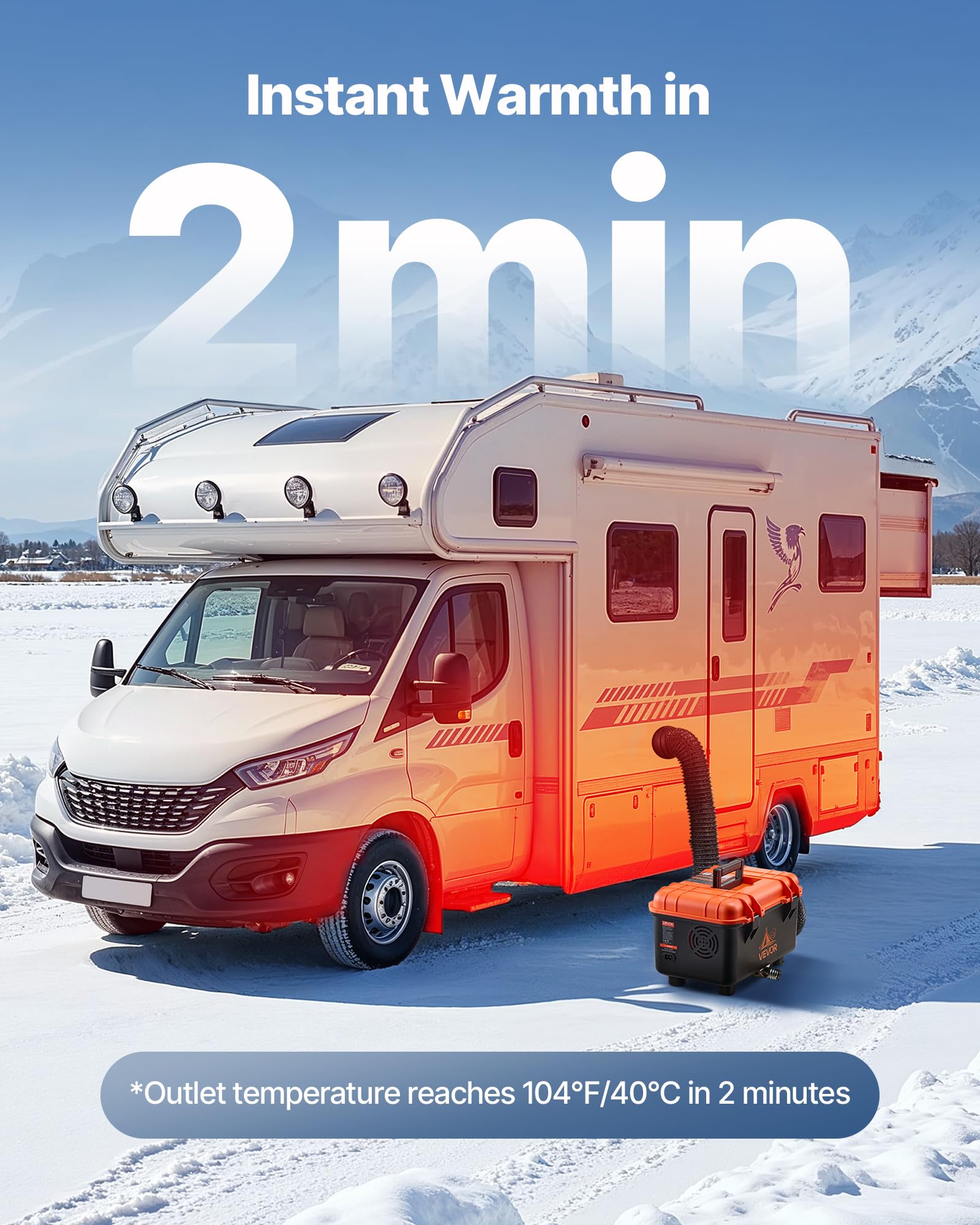 VEVOR Calentador Diésel 8 kW, Todo en Uno, Portátil, con Control Remoto y Pantalla LCD, Calentamiento Rápido y Bajo Nivel de Ruido, para Camiones, Furgonetas, Autocaravanas, Caravanas y Garajes