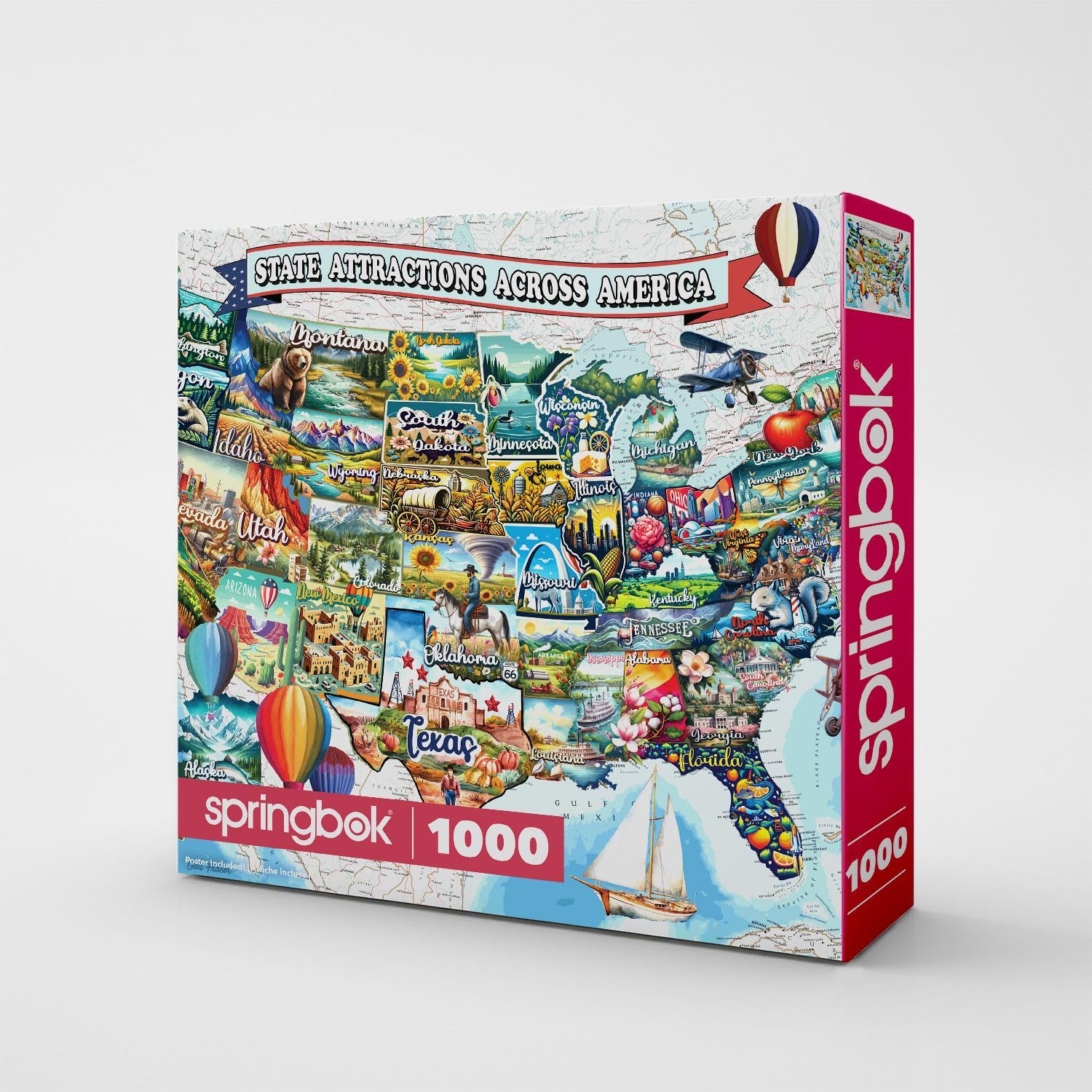 Springbok All American Attactions 1000 Teile Puzzle für Erwachsene - Explore Americas Top Attractions