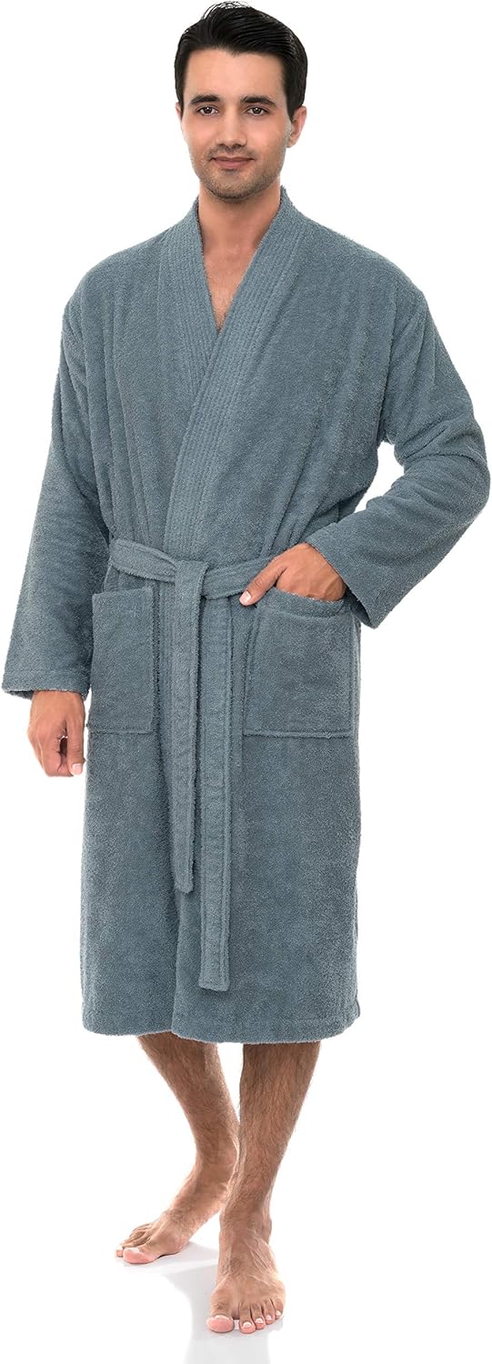 TowelSelections Mens Robe, Kimono Terry Cloth Bathrobe, Cotton Bath Robe for Men XS-3X Small-Medium Arona