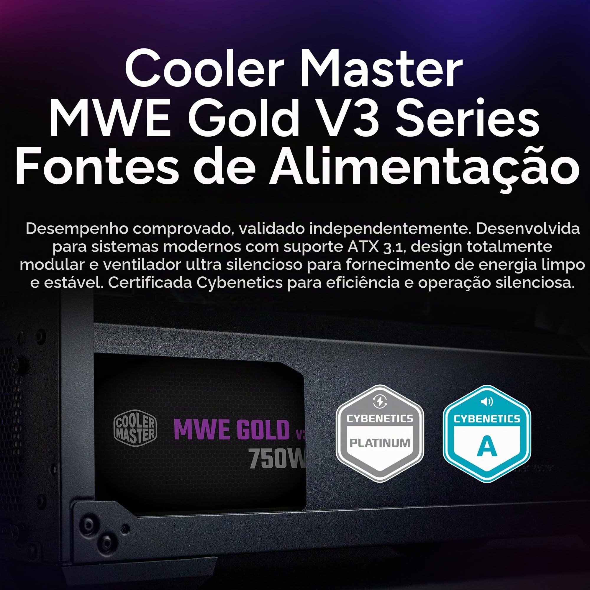 Cooler Master MWE Gold 750 V3 ATX 3.1 Fonte modular completa, 750