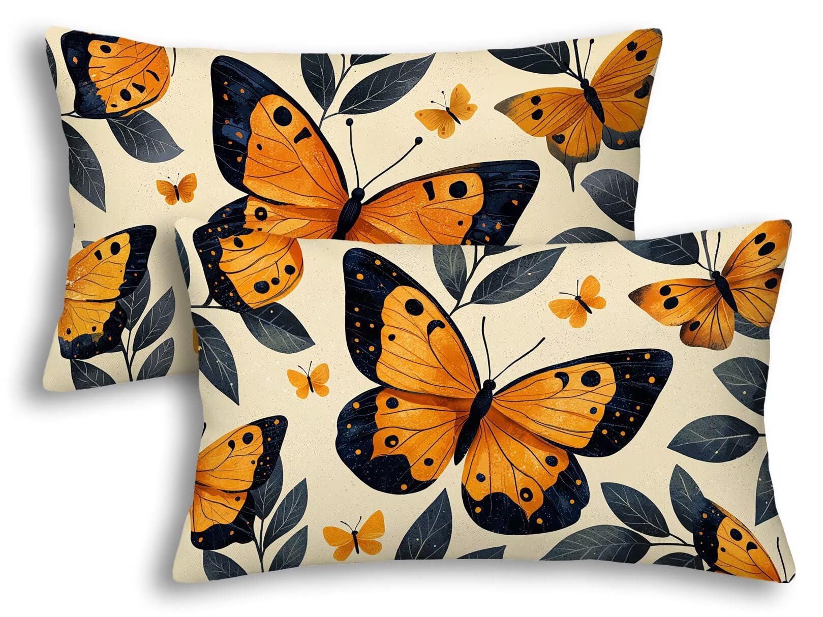 Housse de coussin extérieur imperméable 40x60 cm lot de 2