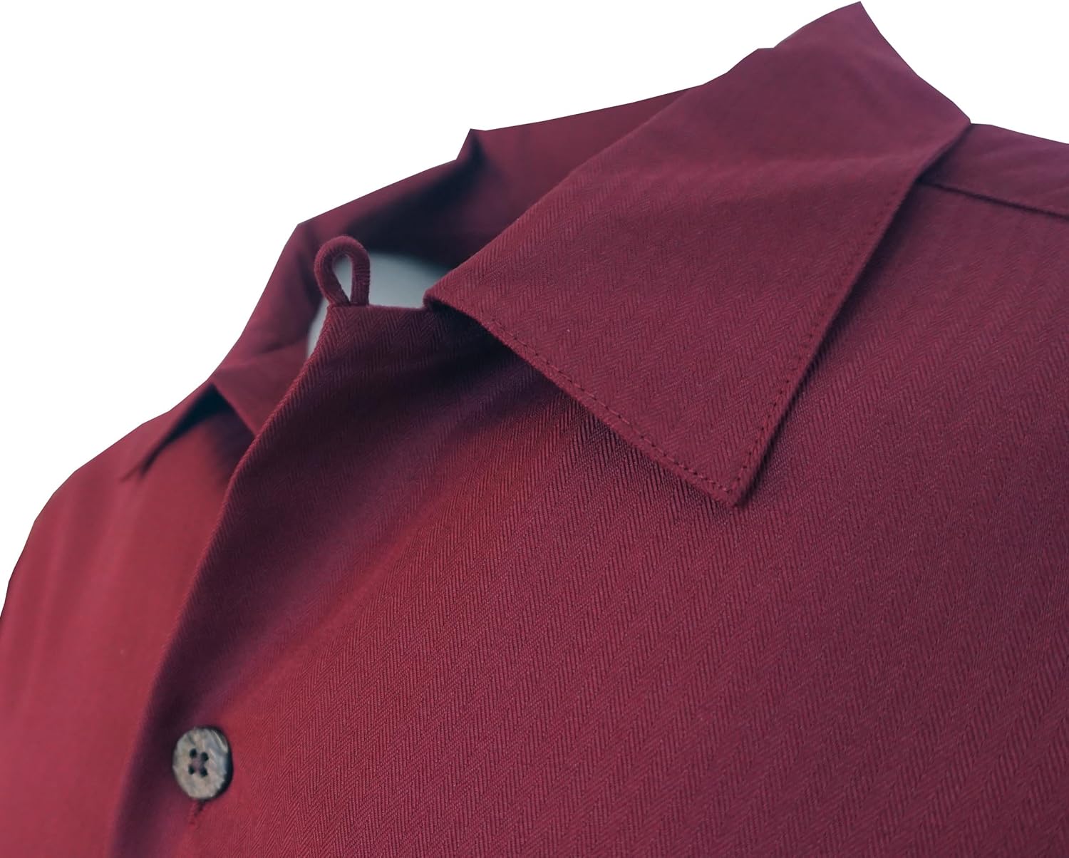 Foxfire Indygo Smith Poly/Rayon Herringbone Mens Shirt - Image 3