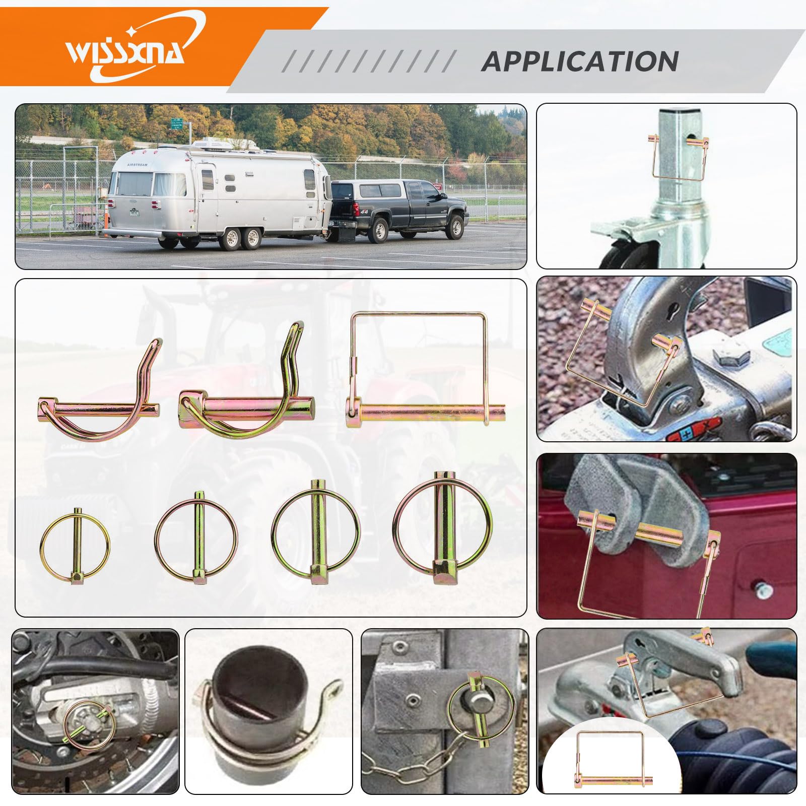 210 perni resistenti per presa di forza e gancio di traino, clip e anello di trazione in ghisa e perno di posizionamento per camion, trattori, carrelli a mano, tosaerba e rimorchi